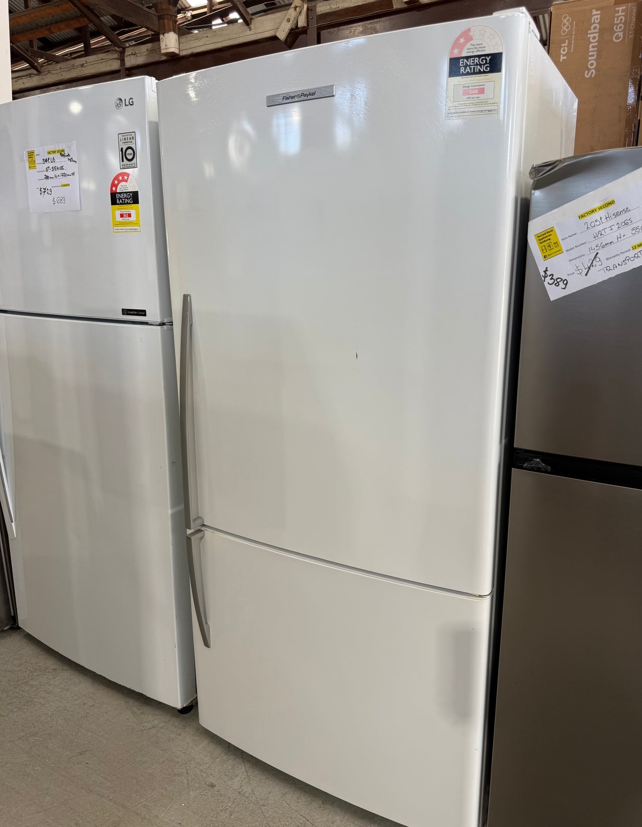 Second hand Fisher & Paykel 519L Bottom Mount Fridge – E522BRE3