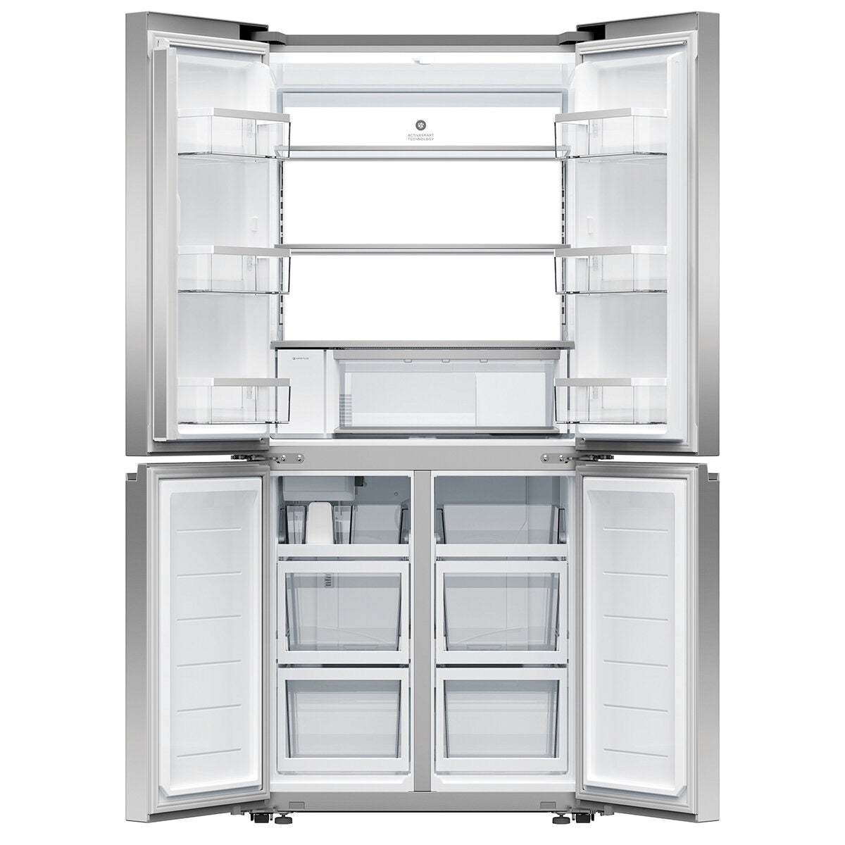 Factory second Fisher&Paykel 498L Quad Door Refrigerator Freezer with Ice and Water Stainless Steel Model: RF500QNUX1 - Second Hand Appliances Geebung