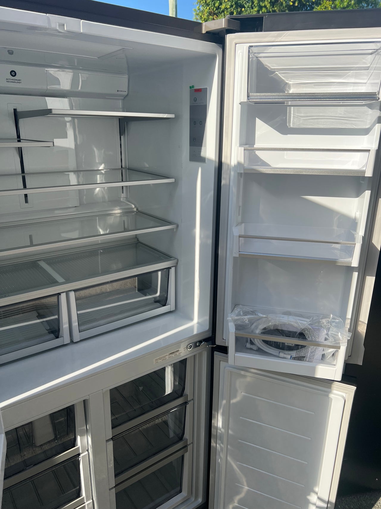 Transportation damaged 538L Series 7 Quad Door Refrigerator Freezer Ice & Water RF605QZUVB1 - Second Hand Appliances Geebung