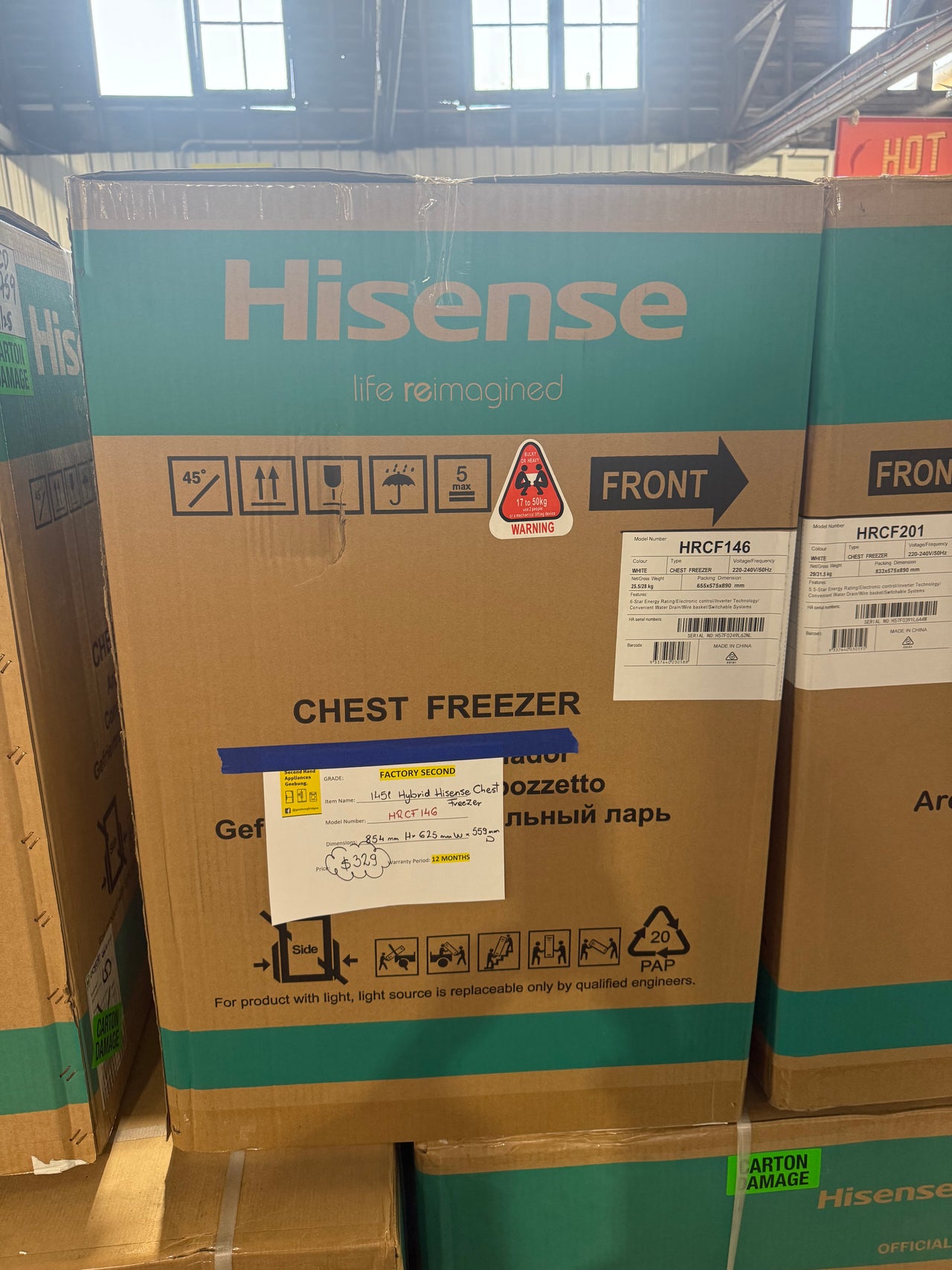 Factory second/Carton damaged Hisense 145L Hybrid Chest Freezer