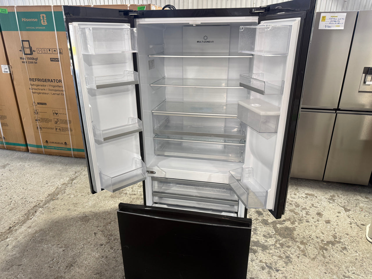 Factory second Haier 492L French Door Fridge with Water Dispenser – Matte Black HRF520FHC
