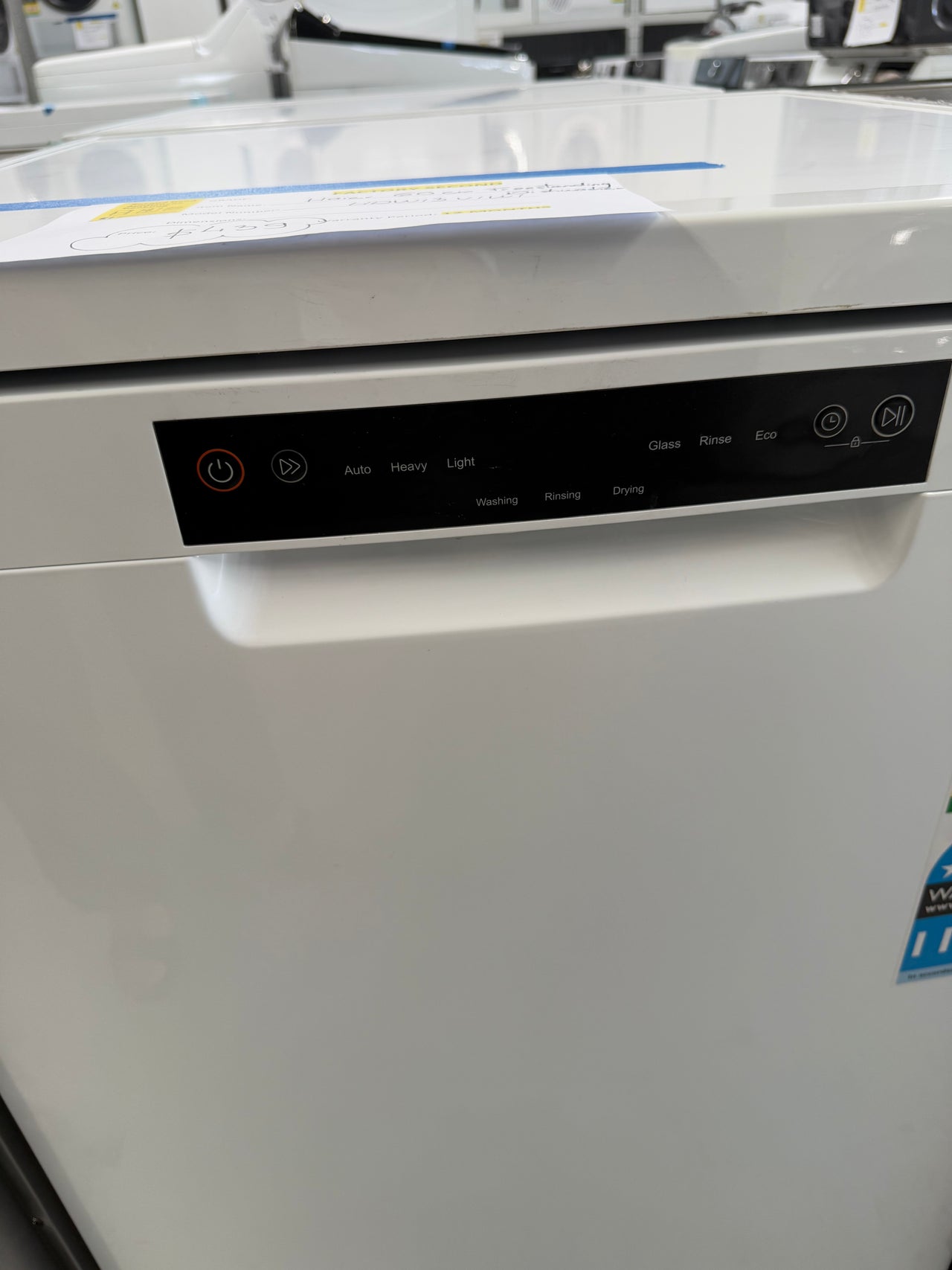 Factory second Haier HDW13V1W1 freestanding dishwasher