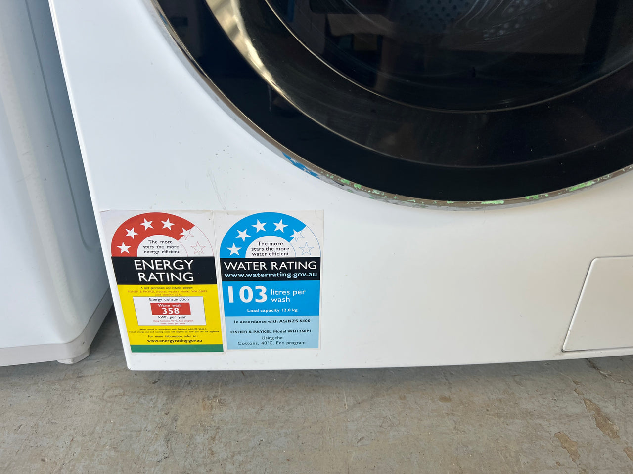 Second hand Fisher & Paykel 12kg WashSmart Front Load Washing Machine WH1260P1 - Second Hand Appliances Geebung