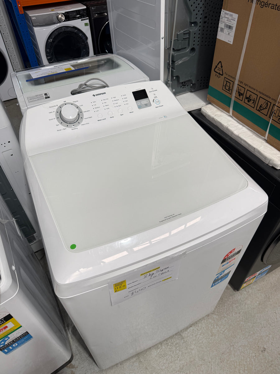 Second hand Simpson 8kg Top Load Washing Machine – SWT8043