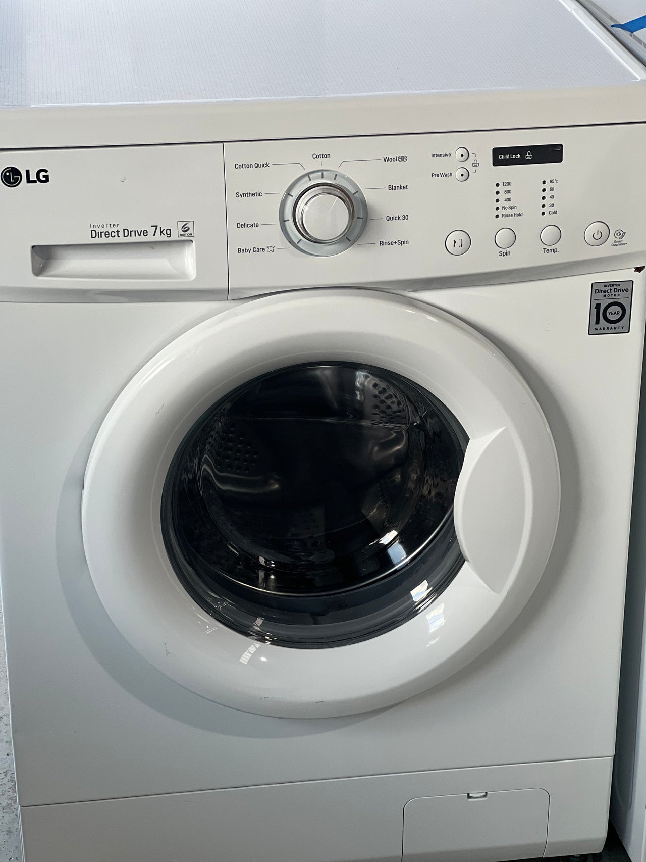 Second hand LG 7kg Front Load Washing Machine Model:WD1200D - Second Hand Appliances Geebung