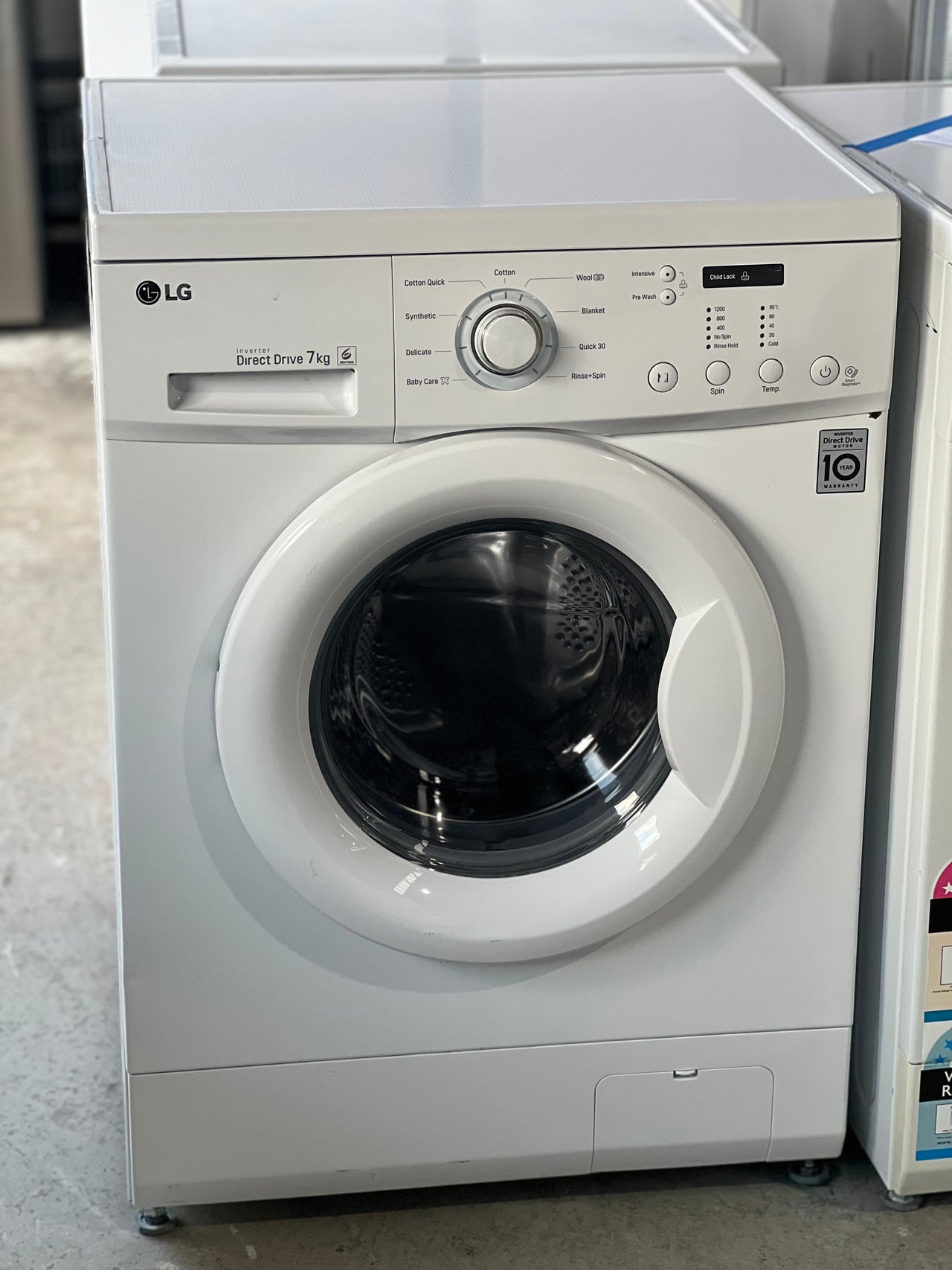 Second hand LG 7kg Front Load Washing Machine Model:WD1200D - Second Hand Appliances Geebung