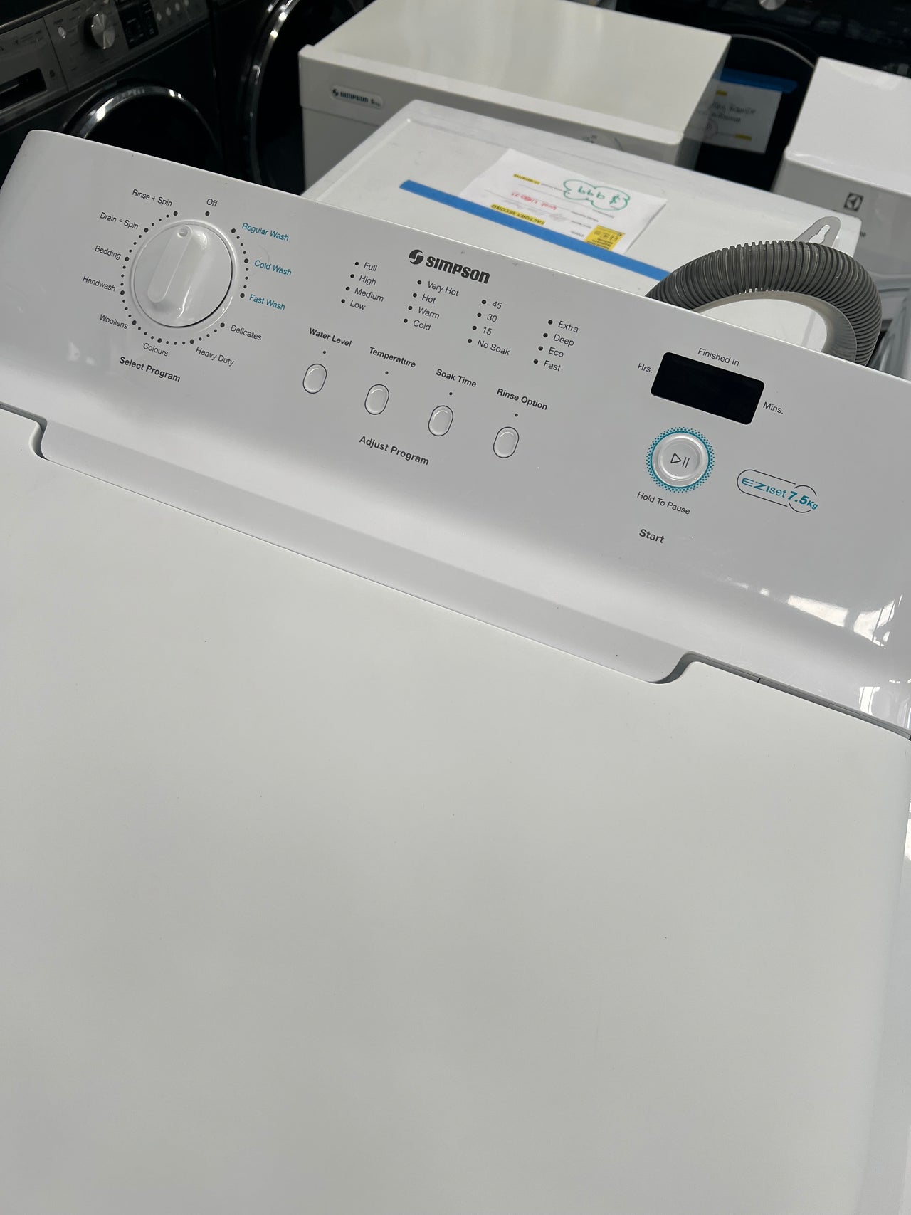 Second hand Simpson 7.5kg Top Load Washing Machine Model: SWT7542 - Second Hand Appliances Geebung