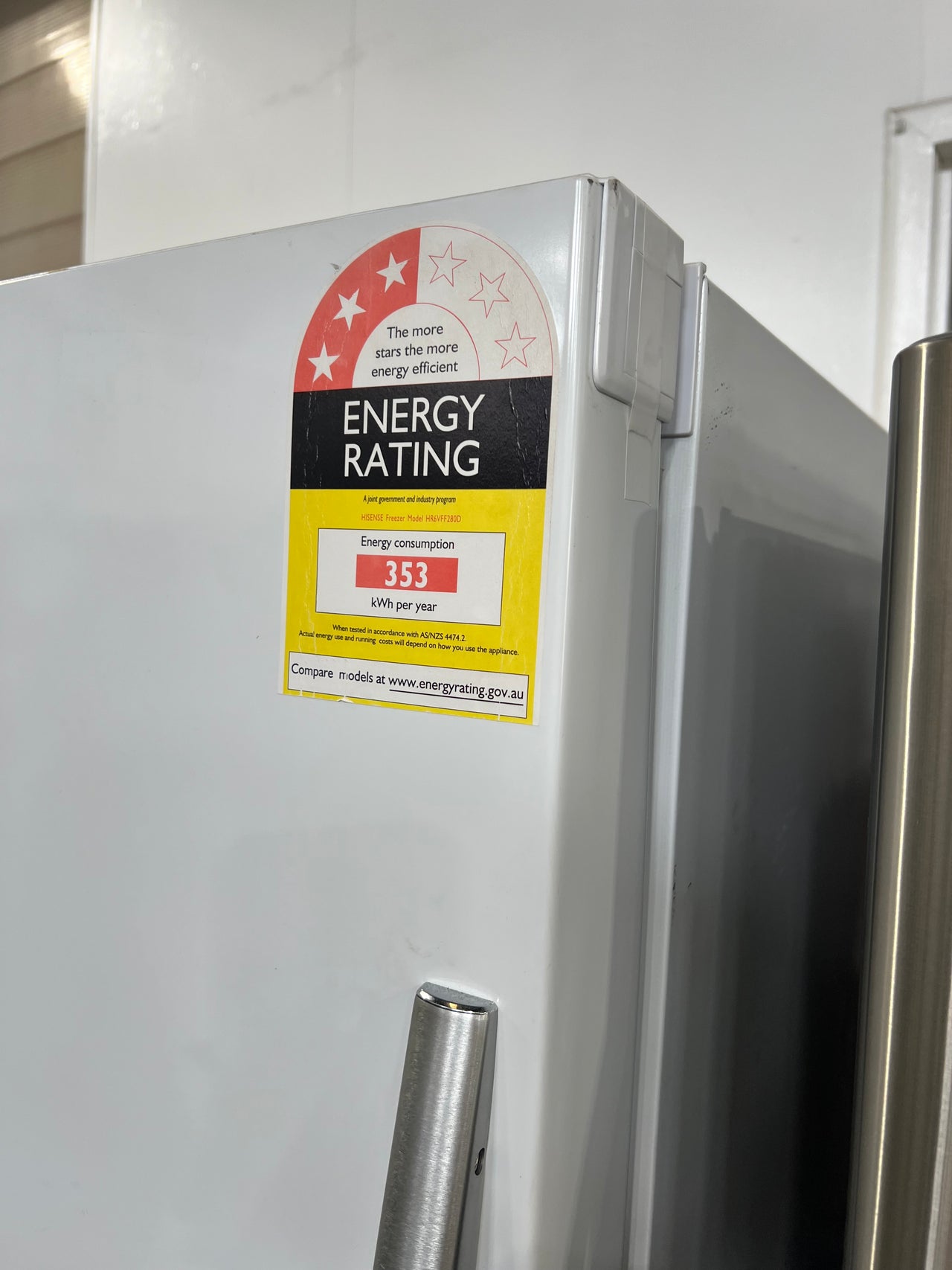 Factory second Hisense 280L Frost Free Upright Freezer HR6VFF280D