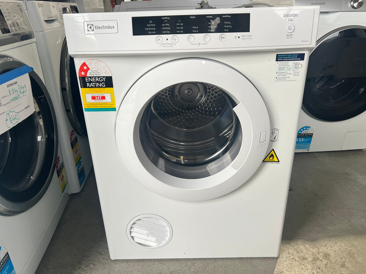 Second hand Electrolux 5.5kg Vented Dryer Model: EDV5552 - Second Hand Appliances Geebung