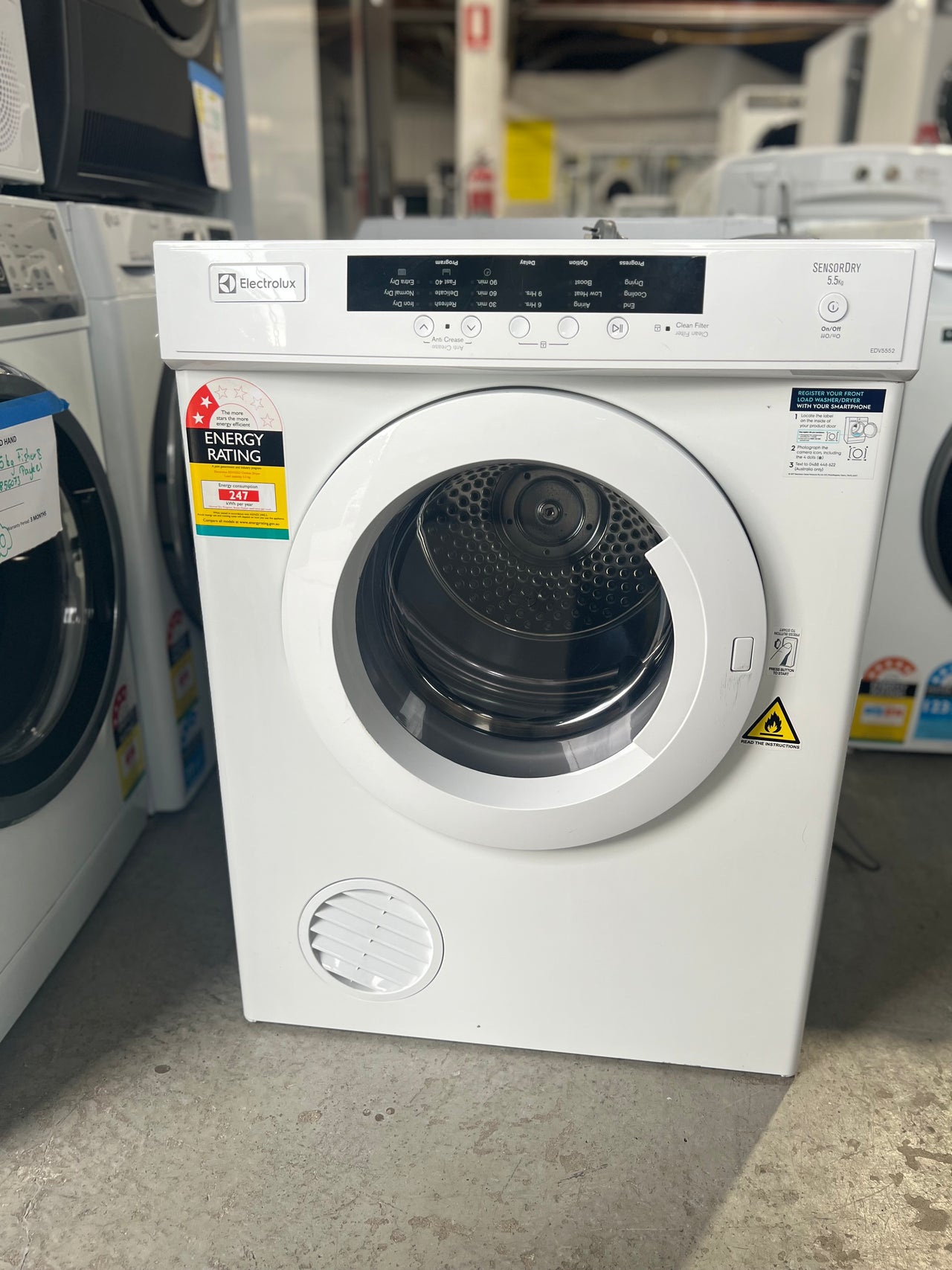 Second hand Electrolux 5.5kg Vented Dryer Model: EDV5552 - Second Hand Appliances Geebung