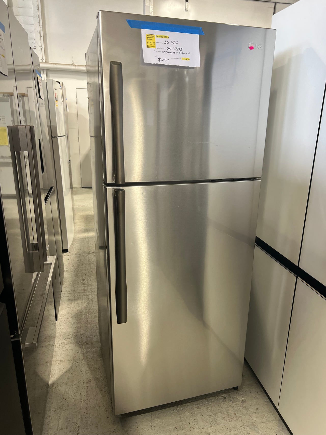 Second hand 422L LG Fridge Model: GN422F - Second Hand Appliances Geebung