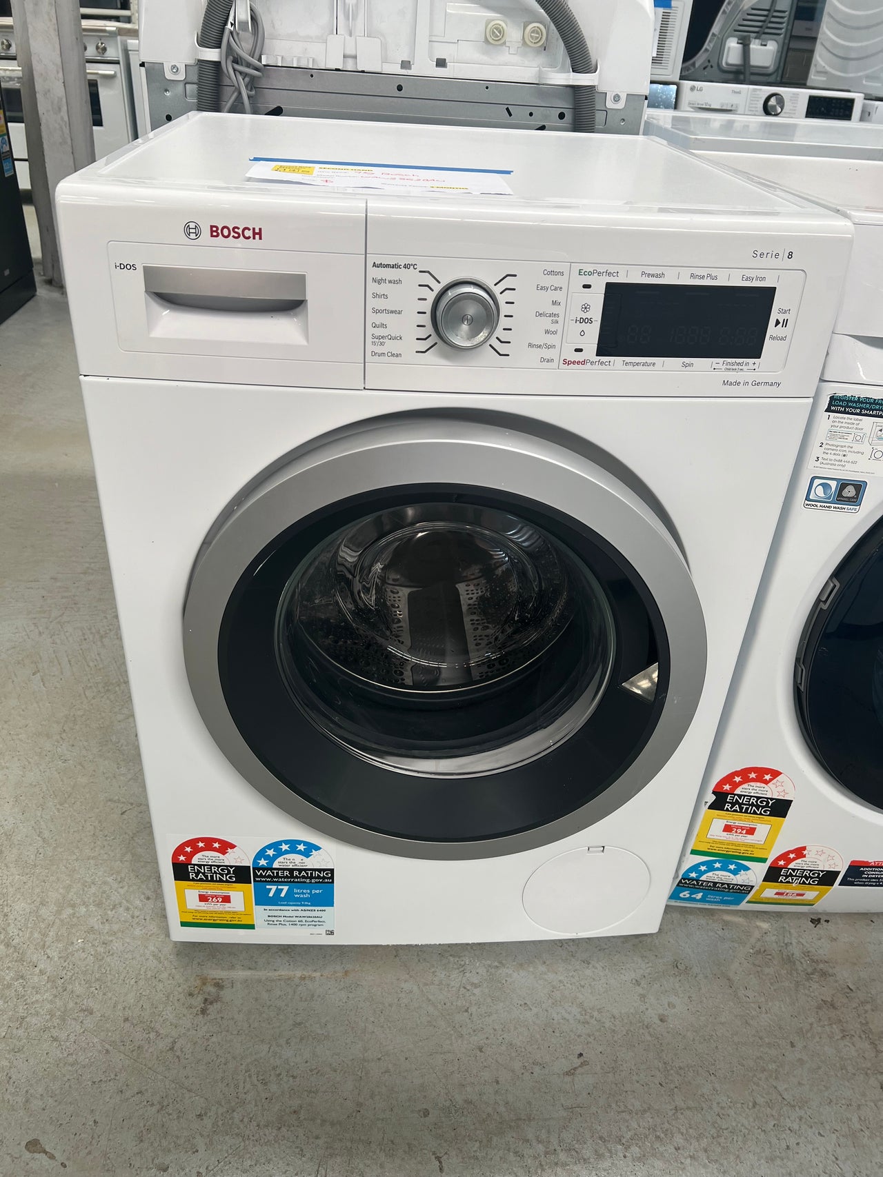 Second hand Bosch 9kg Front Load Washer Model: WAW28620AU - Second Hand Appliances Geebung