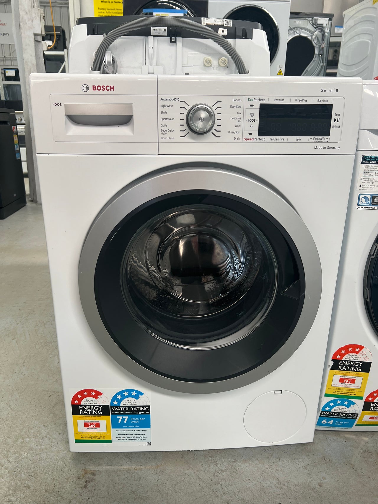 Second hand Bosch 9kg Front Load Washer Model: WAW28620AU - Second Hand Appliances Geebung