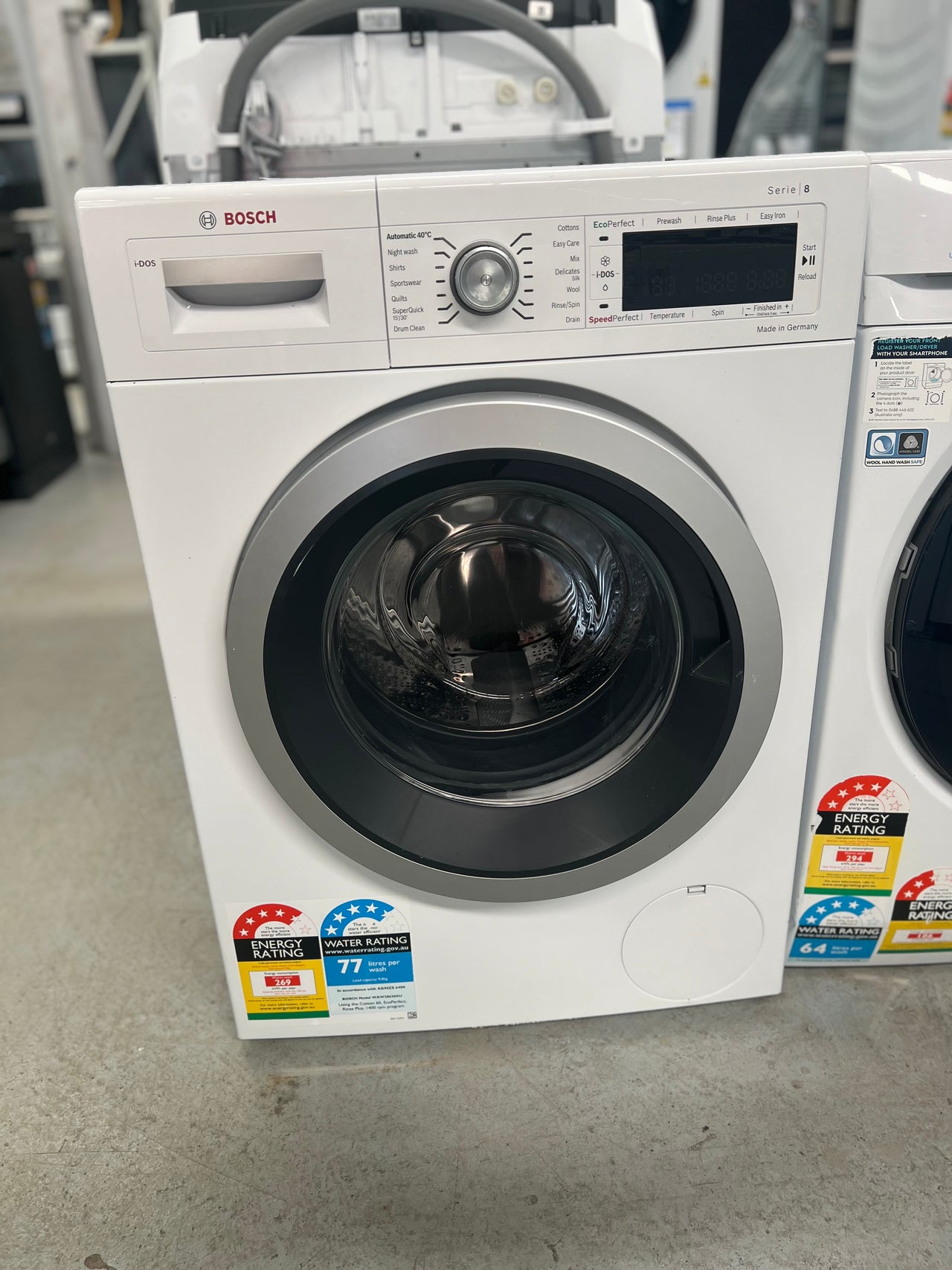 Second hand Bosch 9kg Front Load Washer Model: WAW28620AU - Second Hand Appliances Geebung