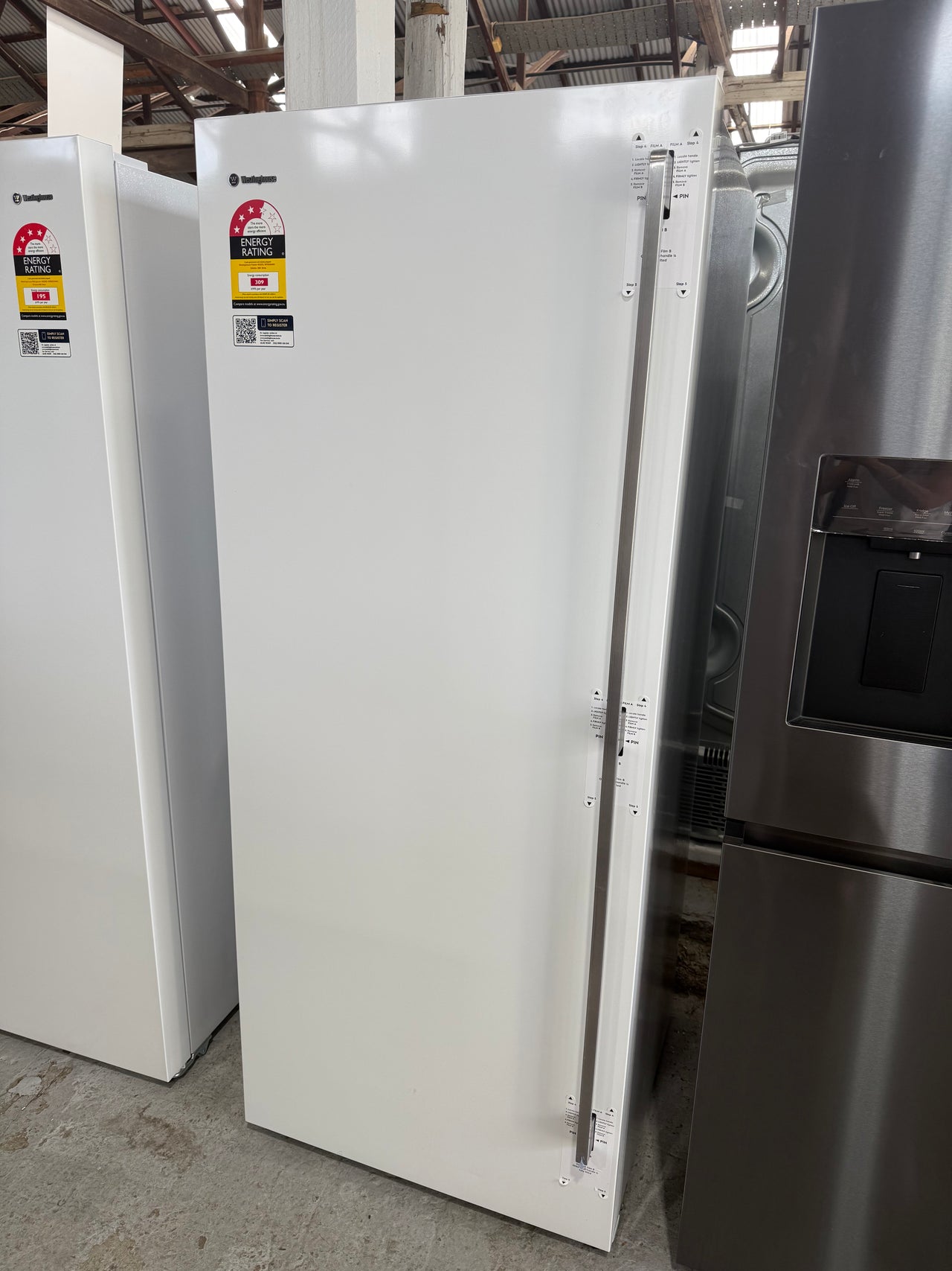 Factory second Westinghouse 388 L Vertical Freezer – Model WFB4204WC