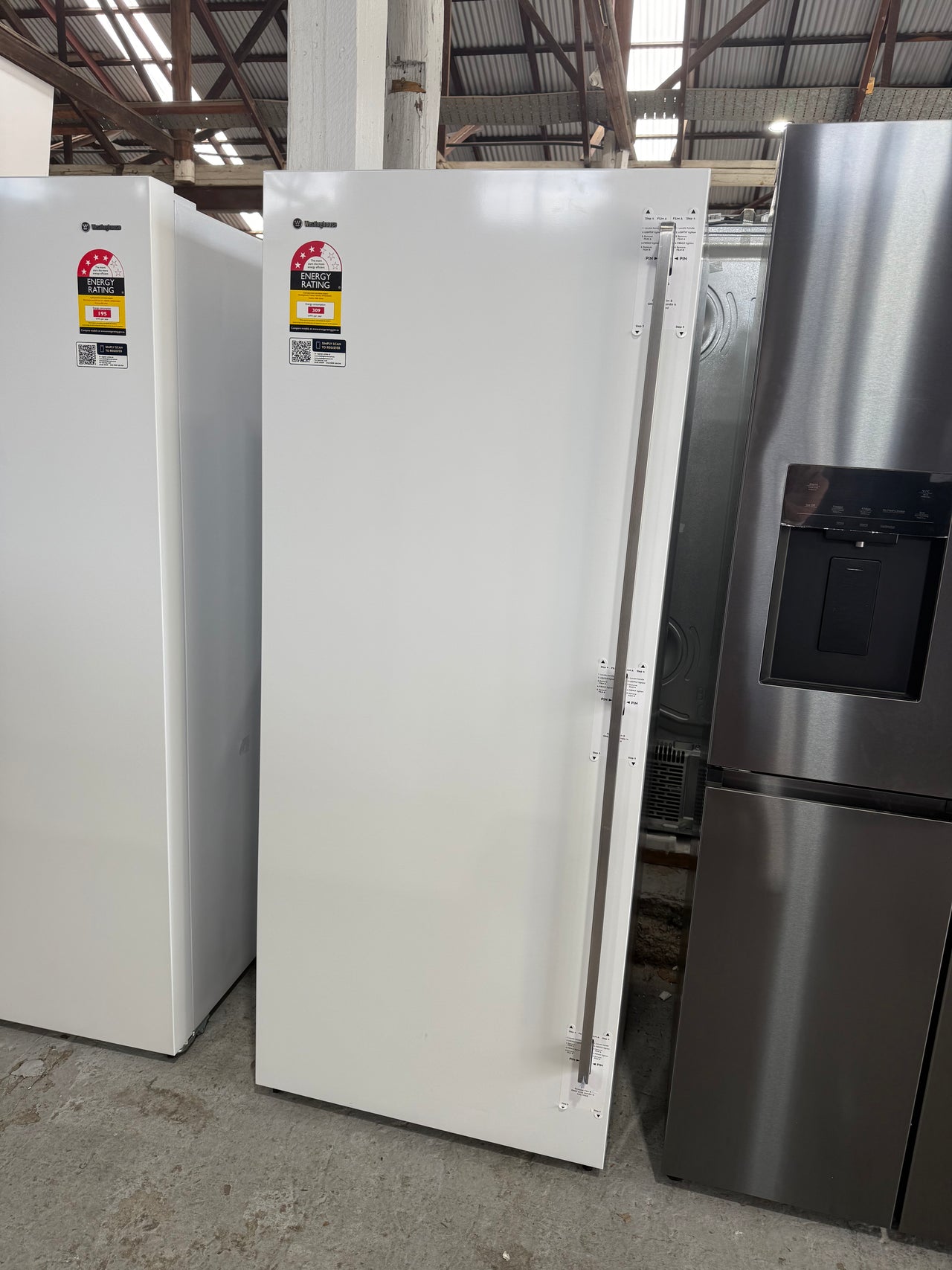 Factory second Westinghouse 388 L Vertical Freezer – Model WFB4204WC
