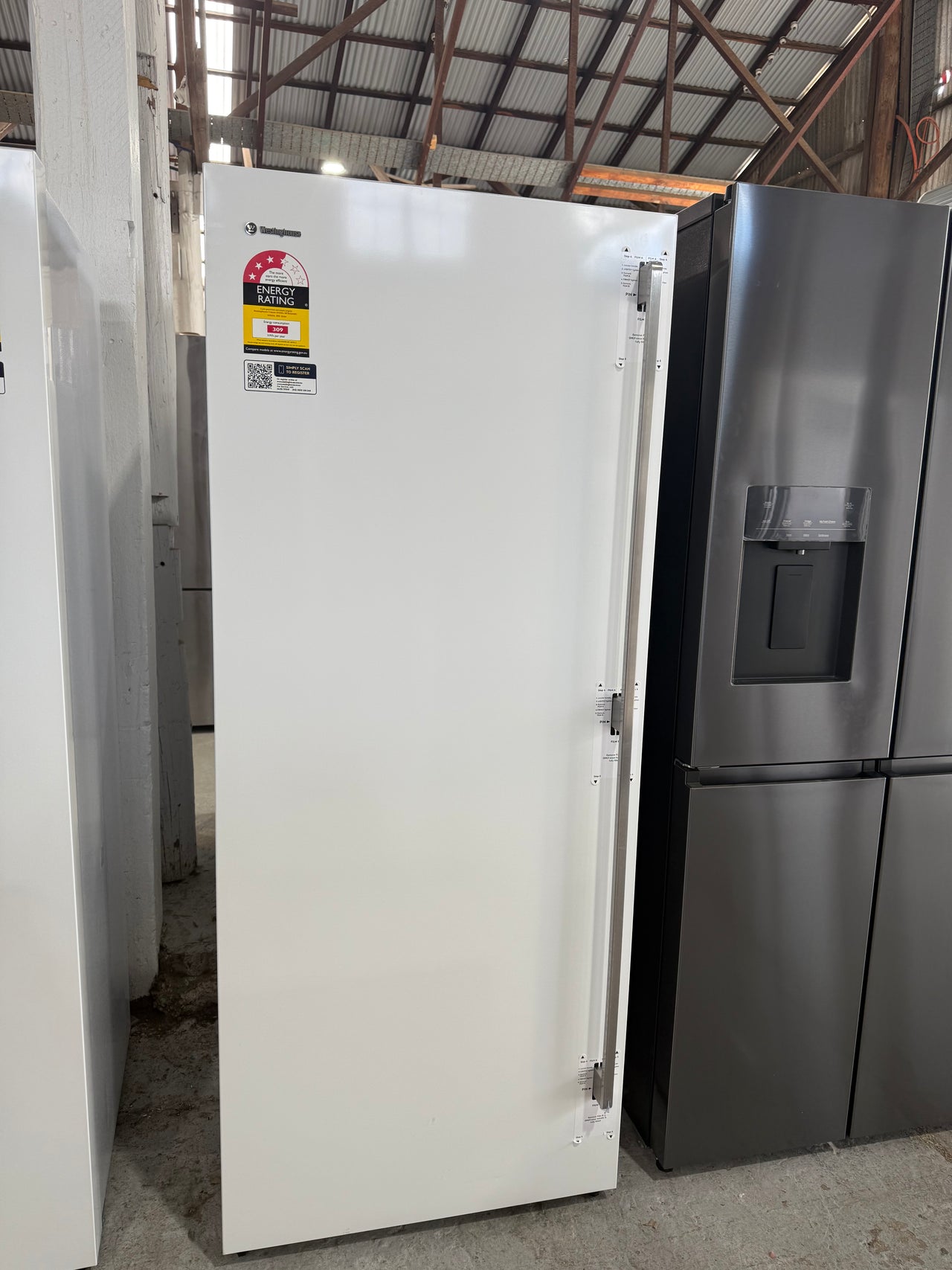 Factory second Westinghouse 388 L Vertical Freezer – Model WFB4204WC