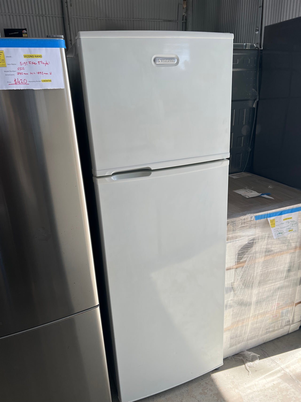 Second hand 328l Simpson top mounted refrigerator SR330BR - Second Hand Appliances Geebung