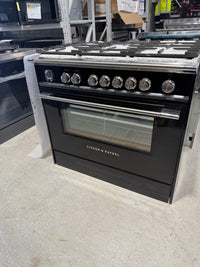 Thumbnail for Transportation damaged Fisher & Paykel 90 cm Series 9 Classic 5-Burner Dual-Fuel Cooker – Black (OR90SCG6B1)