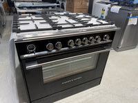 Thumbnail for Transportation damaged Fisher & Paykel 90 cm Series 9 Classic 5-Burner Dual-Fuel Cooker – Black (OR90SCG6B1)