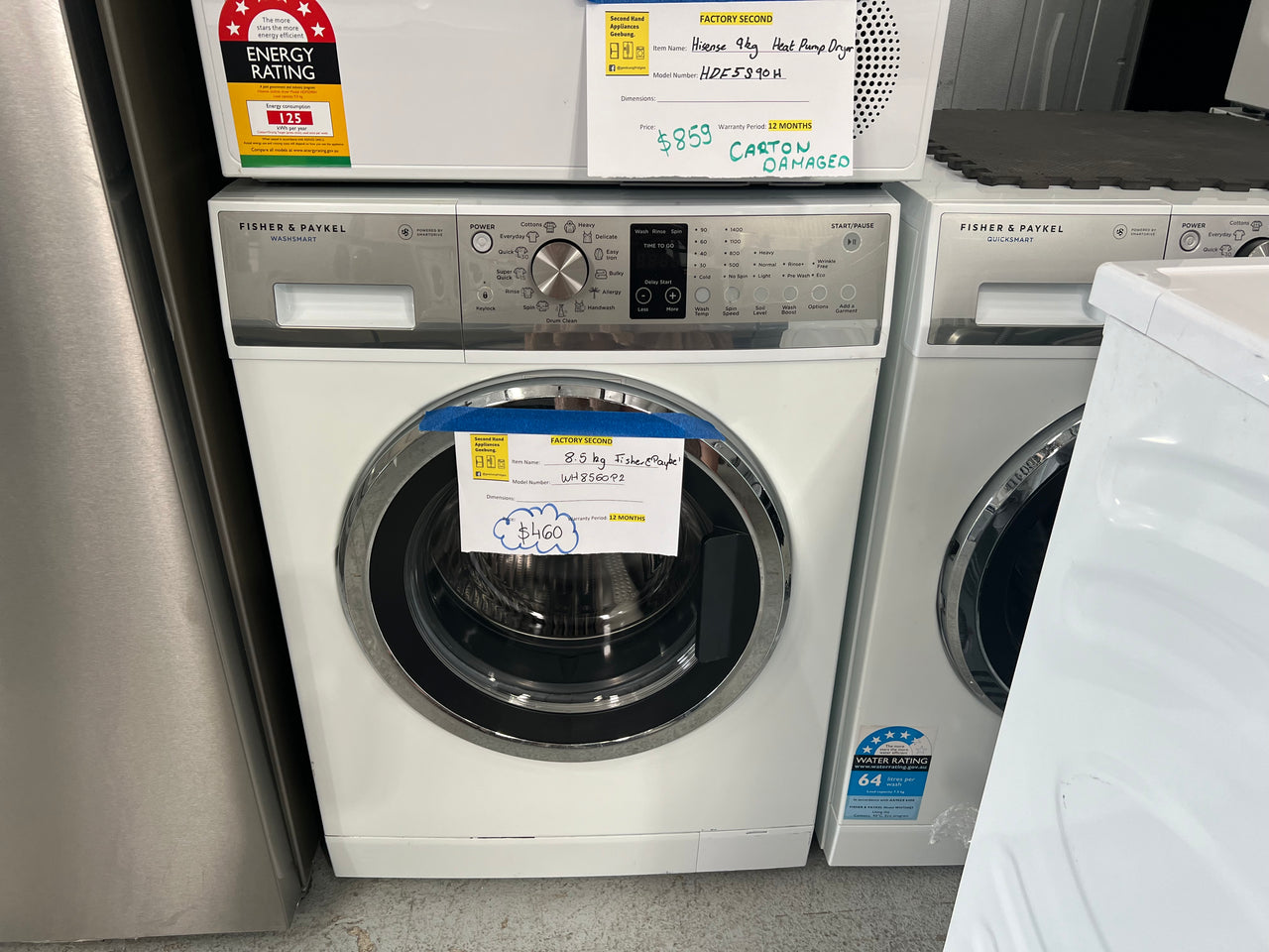 Second hand Fisher&Paykel 8.5kg Front Load Washing Machine Model: WH8560P2 - Second Hand Appliances Geebung