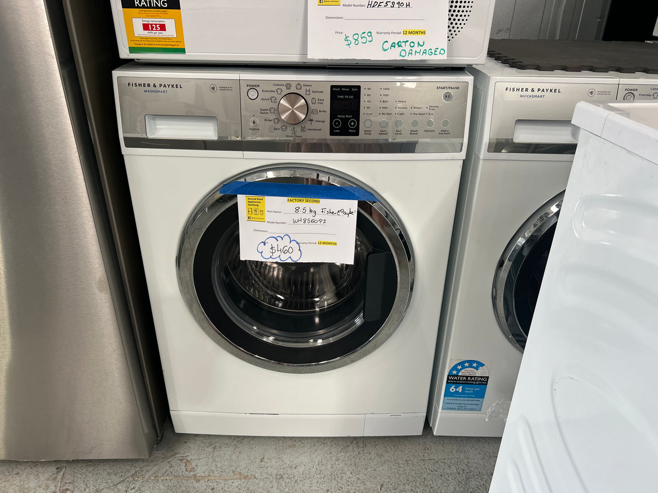 Second hand Fisher&Paykel 8.5kg Front Load Washing Machine Model: WH8560P2 - Second Hand Appliances Geebung