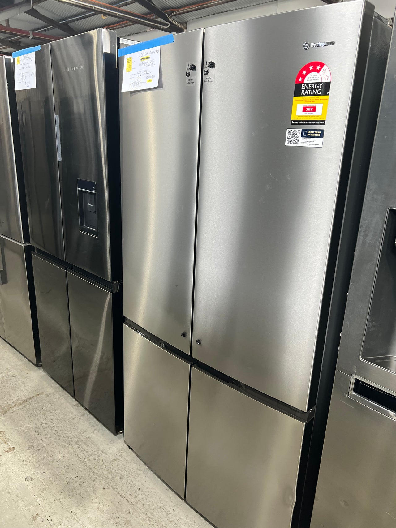 Transportation damaged Westinghouse 541L French Door Refrigerator WQE6000SB - Second Hand Appliances Geebung