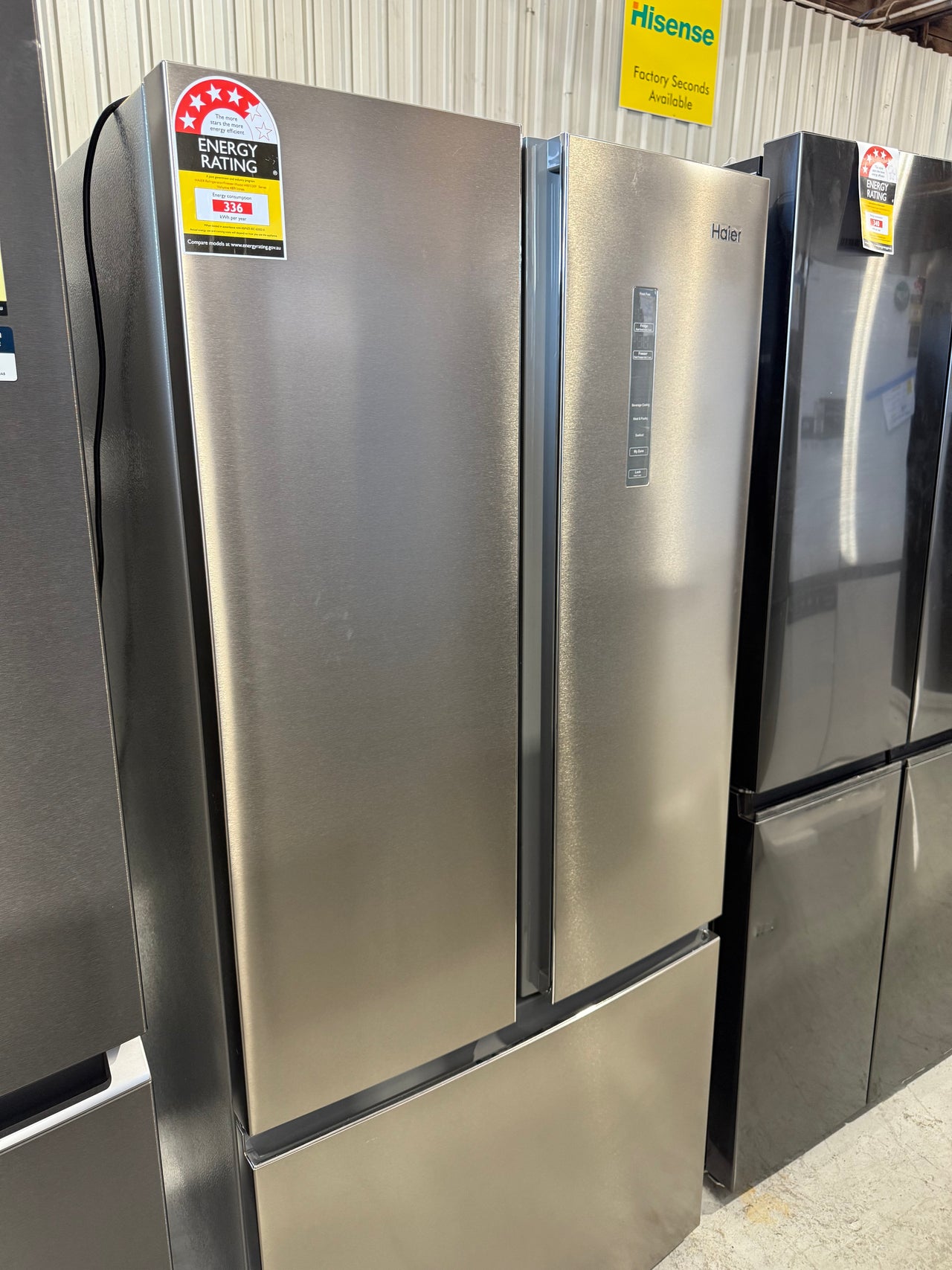 Factory second Haier 493L French Door Frost Free Fridge Stainless Steel HRF520FS - Second Hand Appliances Geebung
