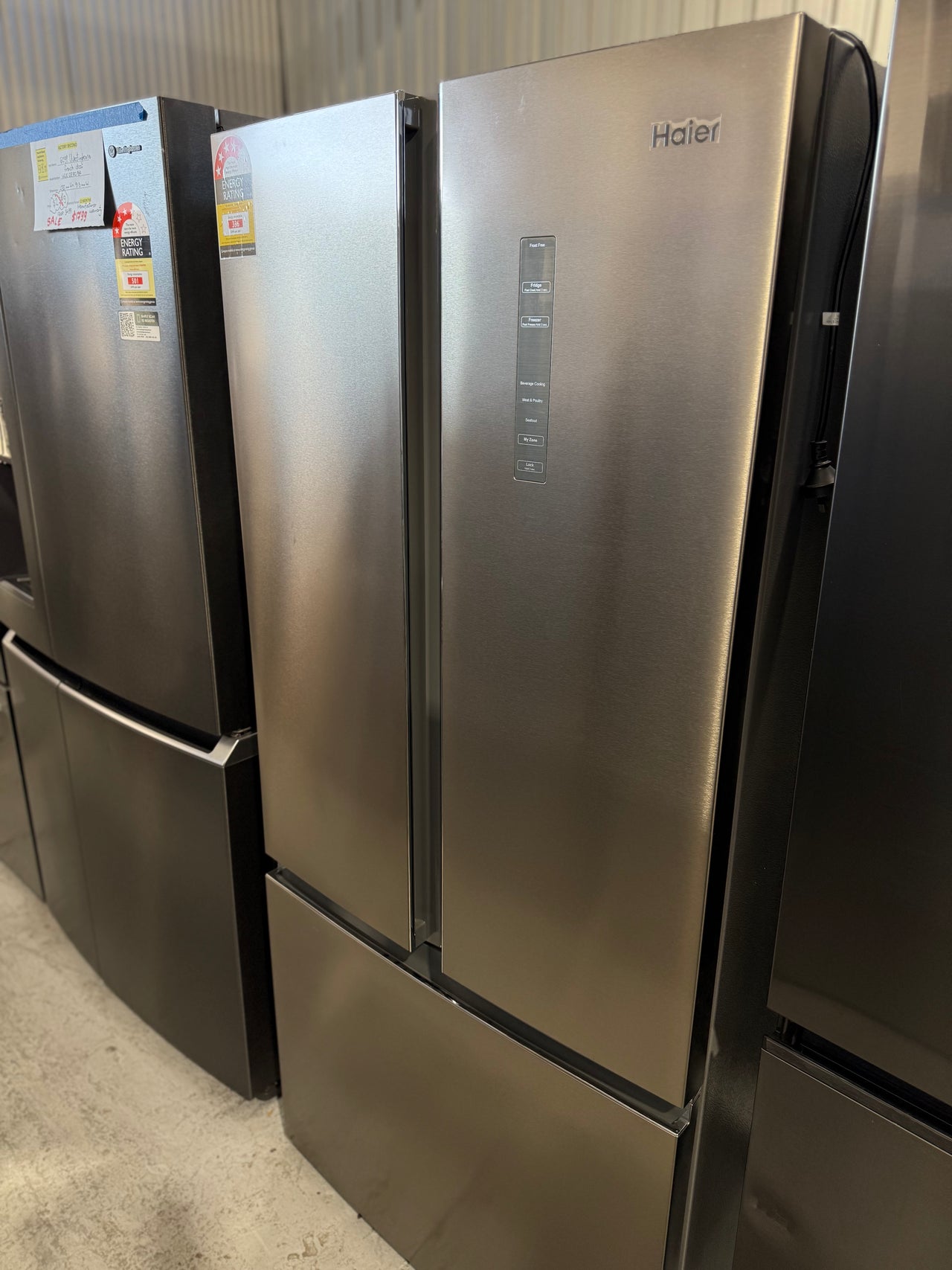 Factory second Haier 493L French Door Frost Free Fridge Stainless Steel HRF520FS - Second Hand Appliances Geebung