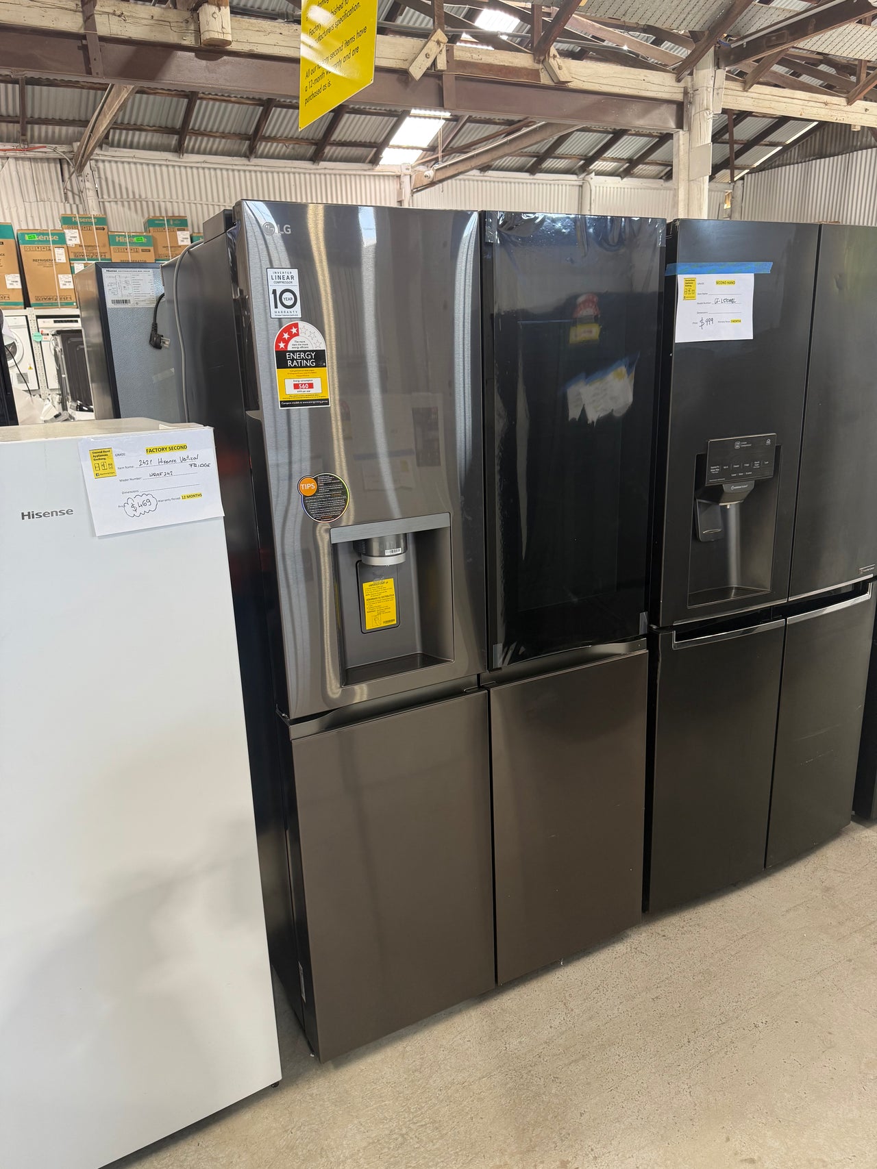 Transportation damaged LG GF-V700BSLC – 642 L French Door Fridge - Second Hand Appliances Geebung