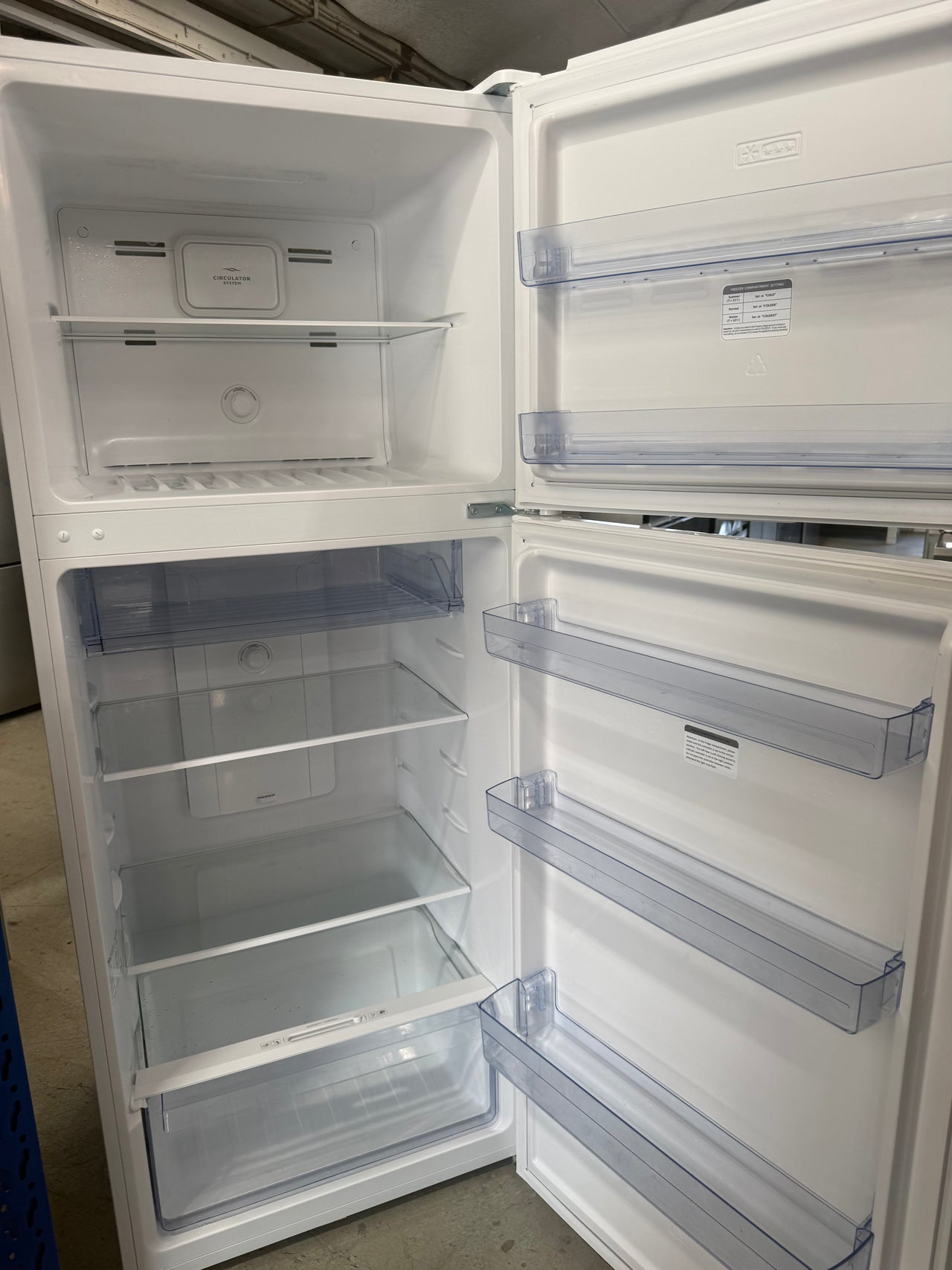 Factory second TCL 415 L Top Mount Refrigerator – Model: P454TMW (White)