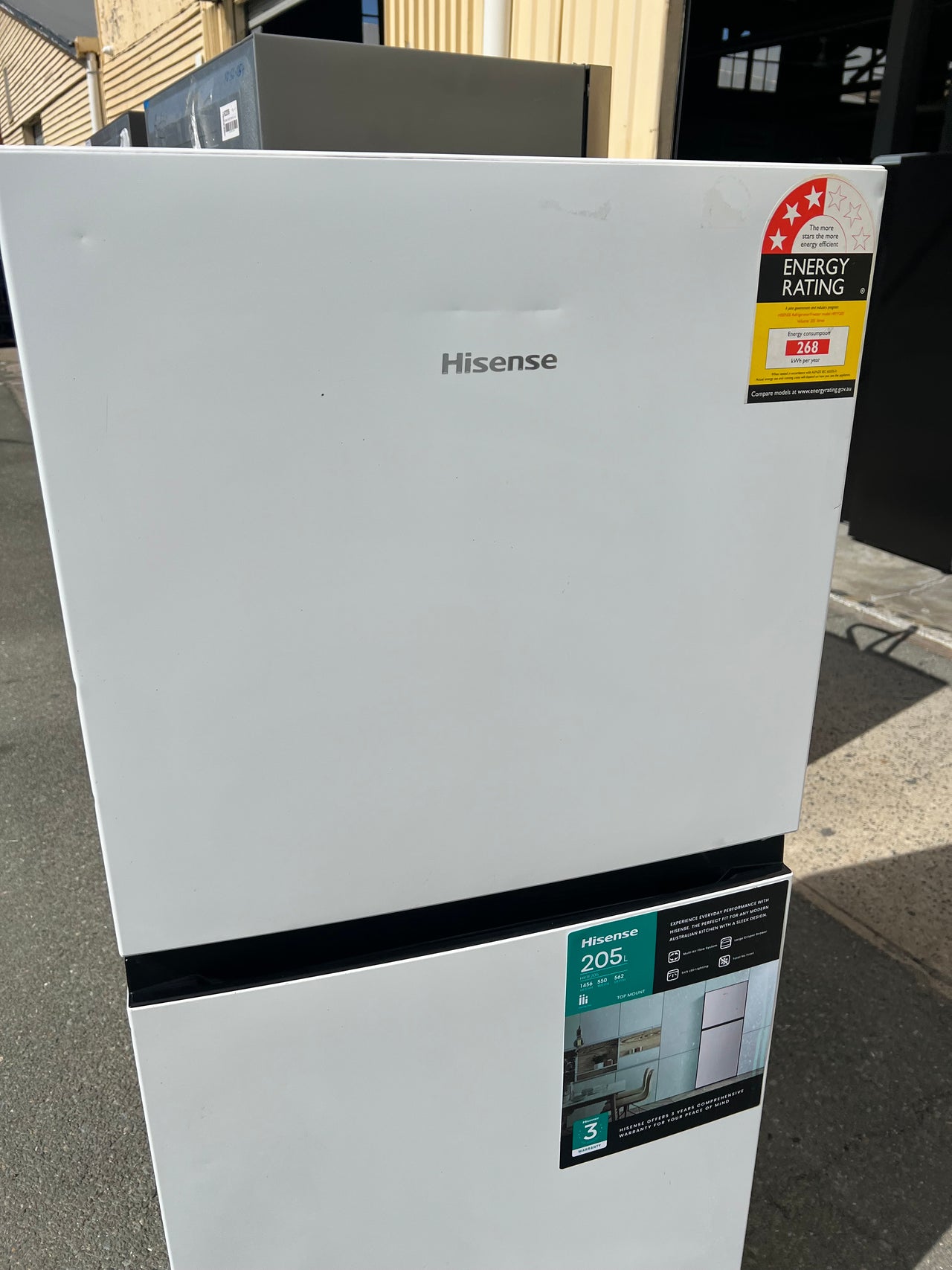 Factory second Hisense 205L Top Mount Frost Free Refrigerator Model: HRTF205 - Second Hand Appliances Geebung