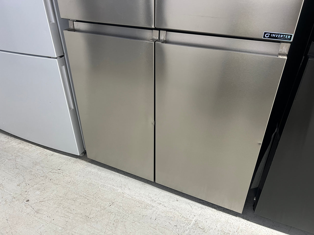 Transportation damaged Hisense 585L PureFlat Quad Door French Door Fridge with Ice & Water Dispenser - Stainless Steel Model: HRCD585SW - Second Hand Appliances Geebung