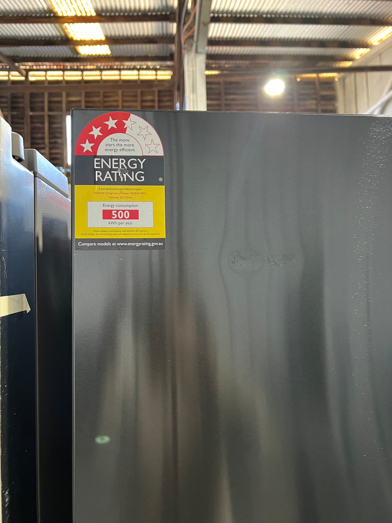 Transportation damaged Hisense 632L Side By Side Refrigerator with non-plumbed water and ice dispenser  HRSBS632BW - Second Hand Appliances Geebung