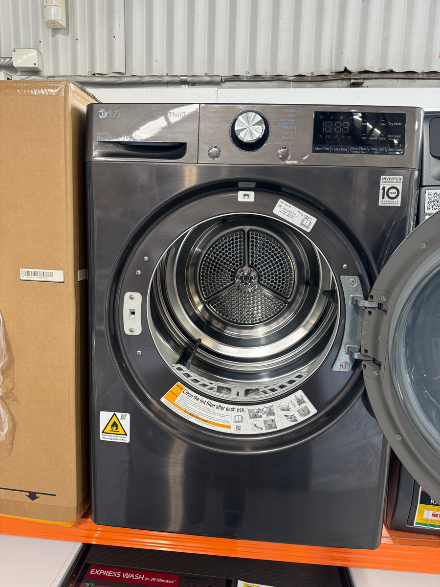 Factory second LG 9kg Heat Pump Dryer – Black Steel  DVH9-09B