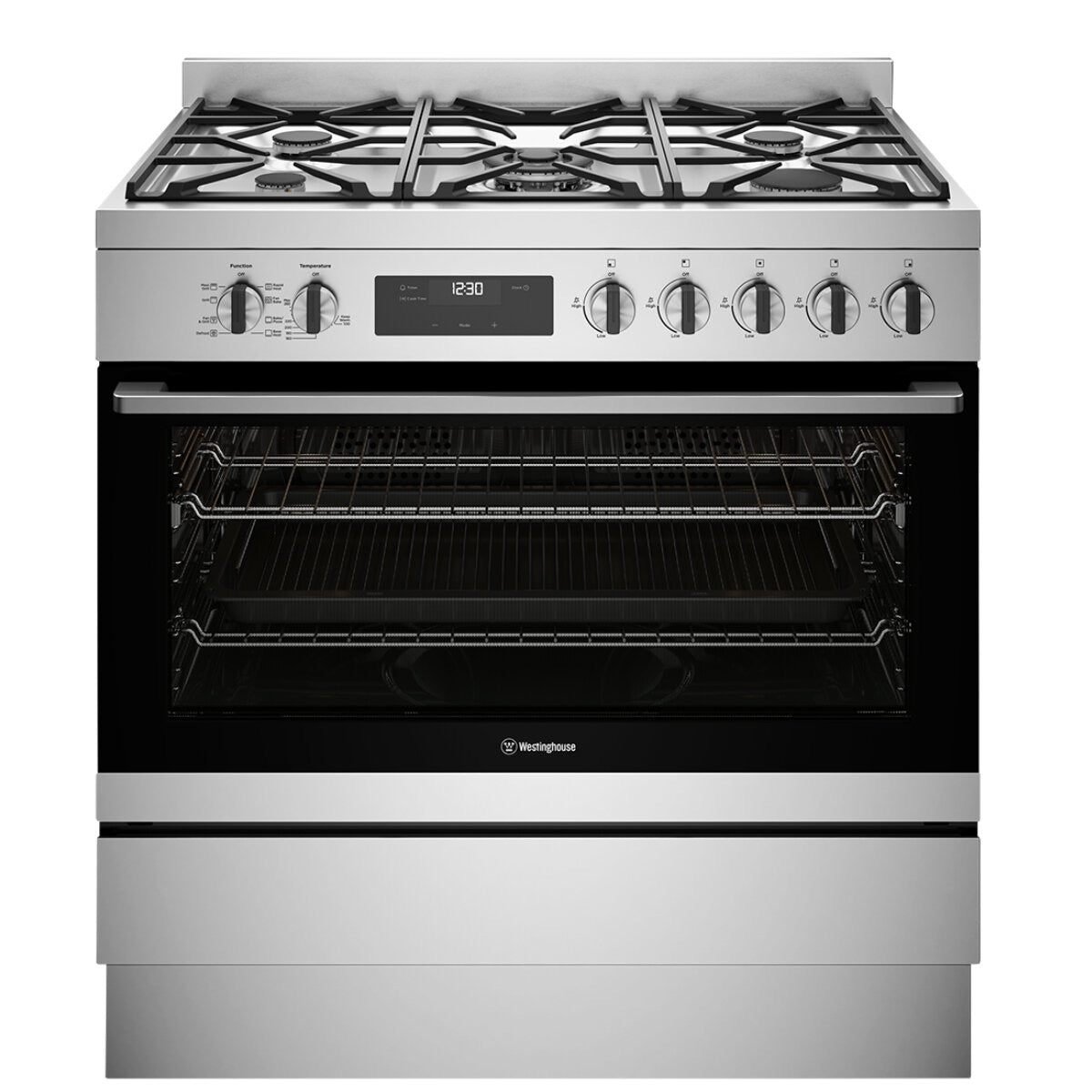 Factory second Westinghouse 90cm Freestanding Electric Cooker with Ceramic Cooktop – Stainless Steel WFE9515SD