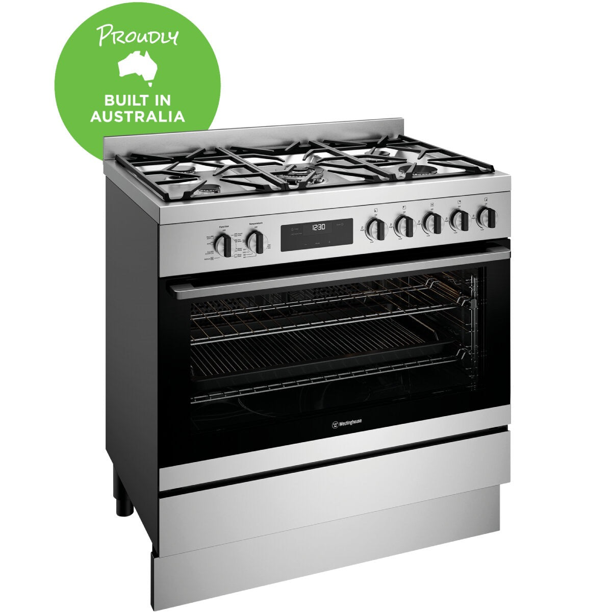 Factory second Westinghouse 90cm Freestanding Electric Cooker with Ceramic Cooktop – Stainless Steel WFE9515SD