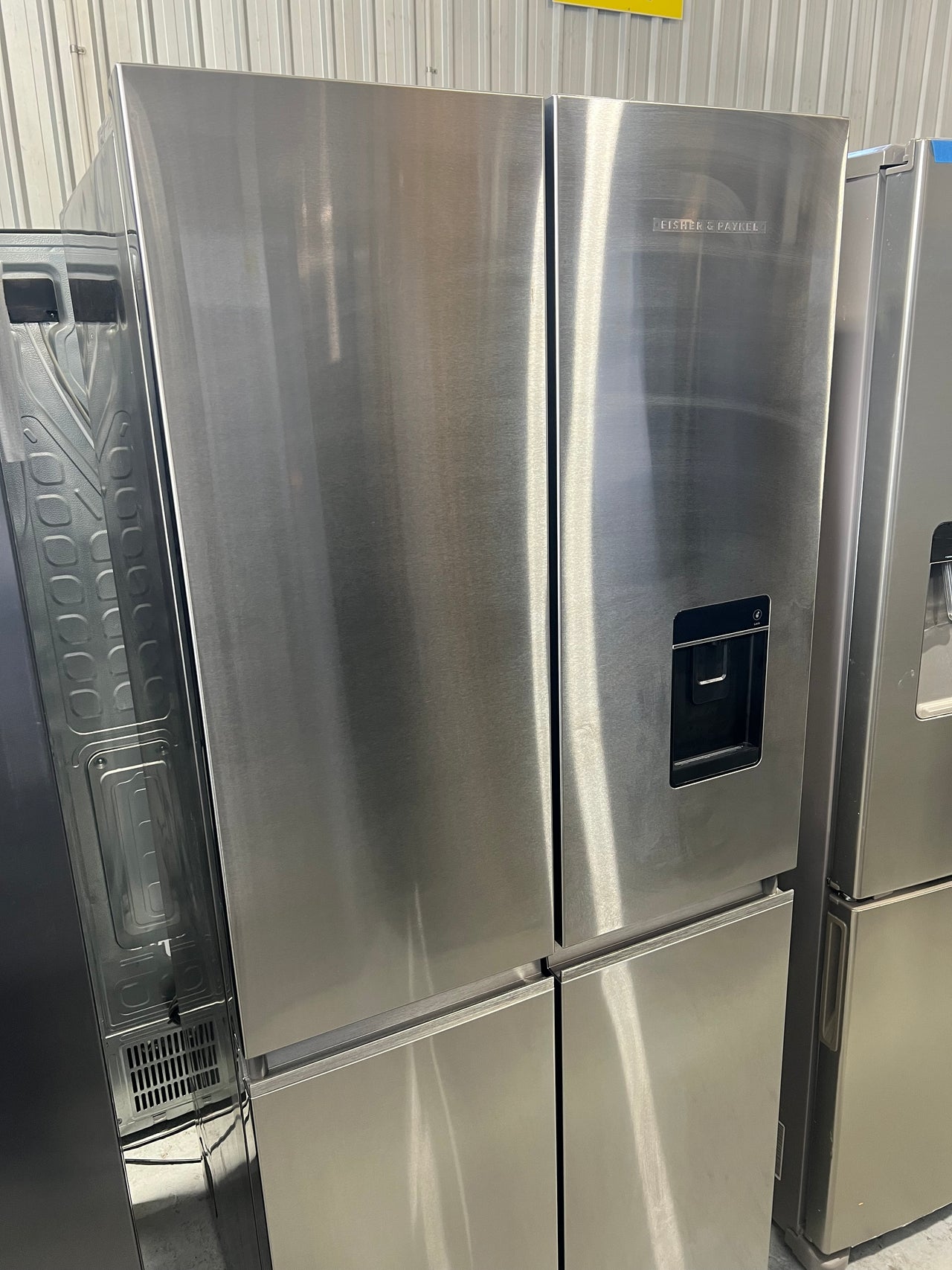 Factory second Fisher&Paykel 498L Quad Door Refrigerator Freezer with Ice and Water Stainless Steel Model: RF500QNUX1 - Second Hand Appliances Geebung