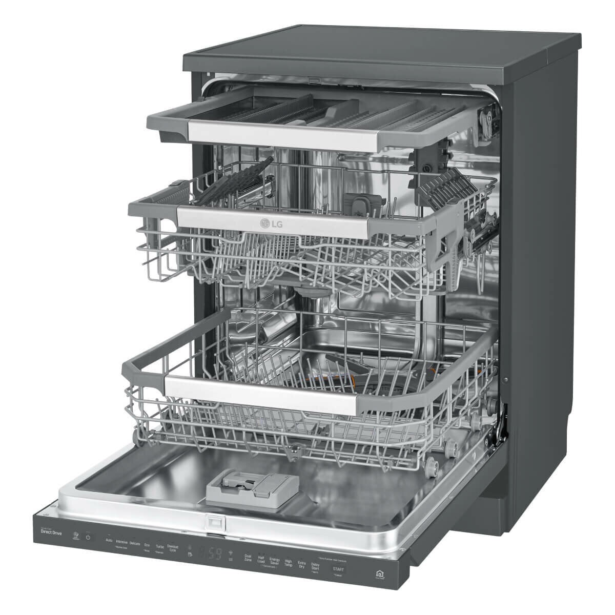 Transportation damaged LG QuadWash® Freestanding Dishwasher – Model: XD3A15MB (Matte Black) - Second Hand Appliances Geebung