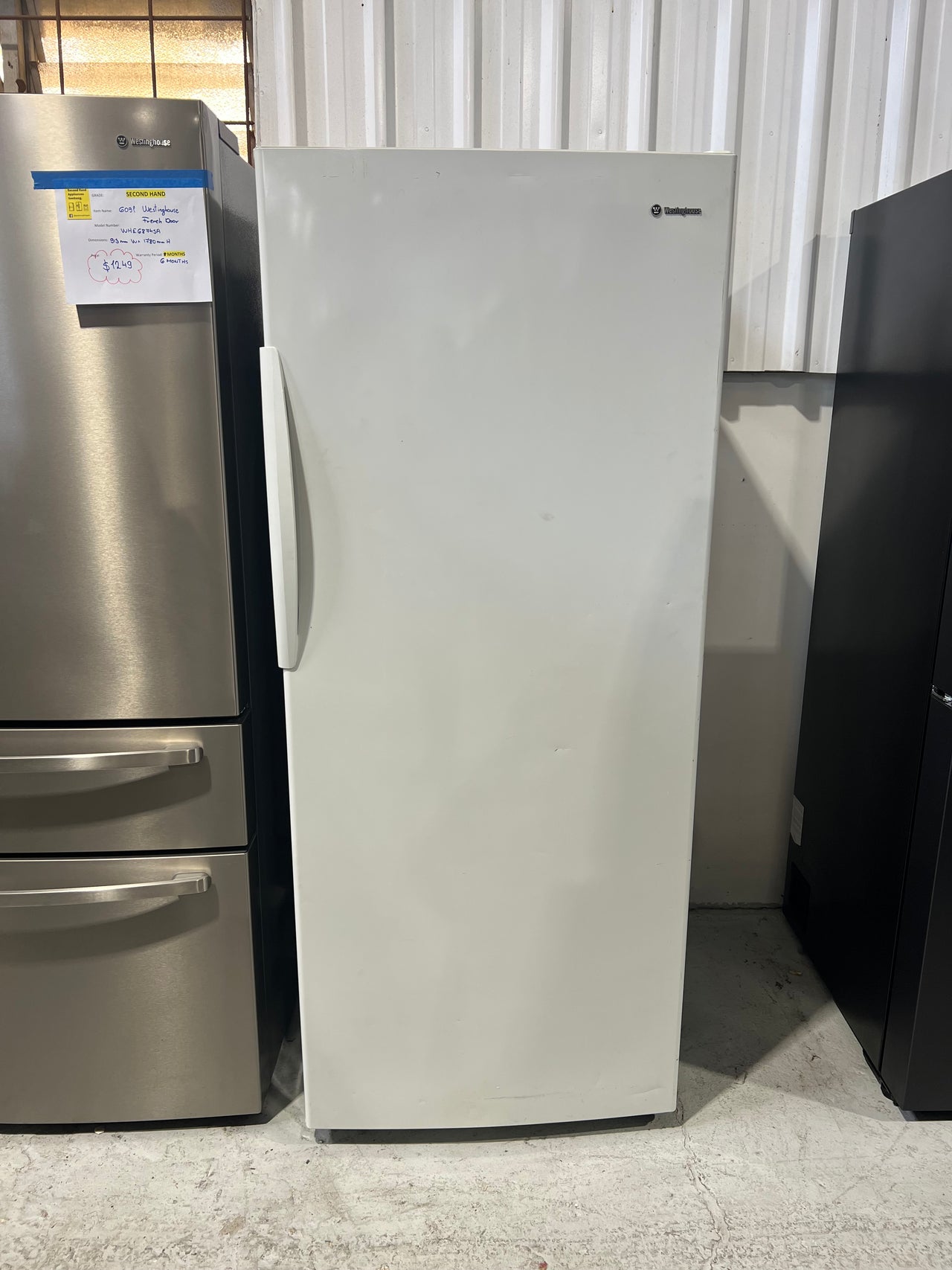 Second hand 360l Westinghouse vertical freezer WFM3600WB-R - Second Hand Appliances Geebung