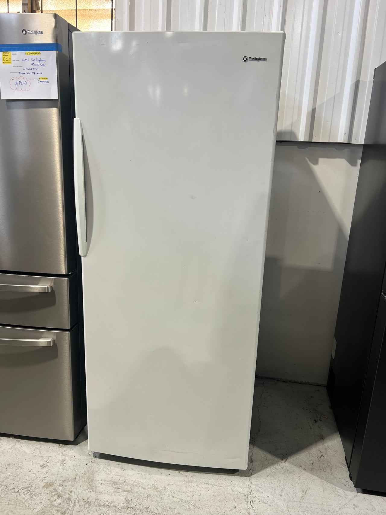 Second hand 360l Westinghouse vertical freezer WFM3600WB-R - Second Hand Appliances Geebung