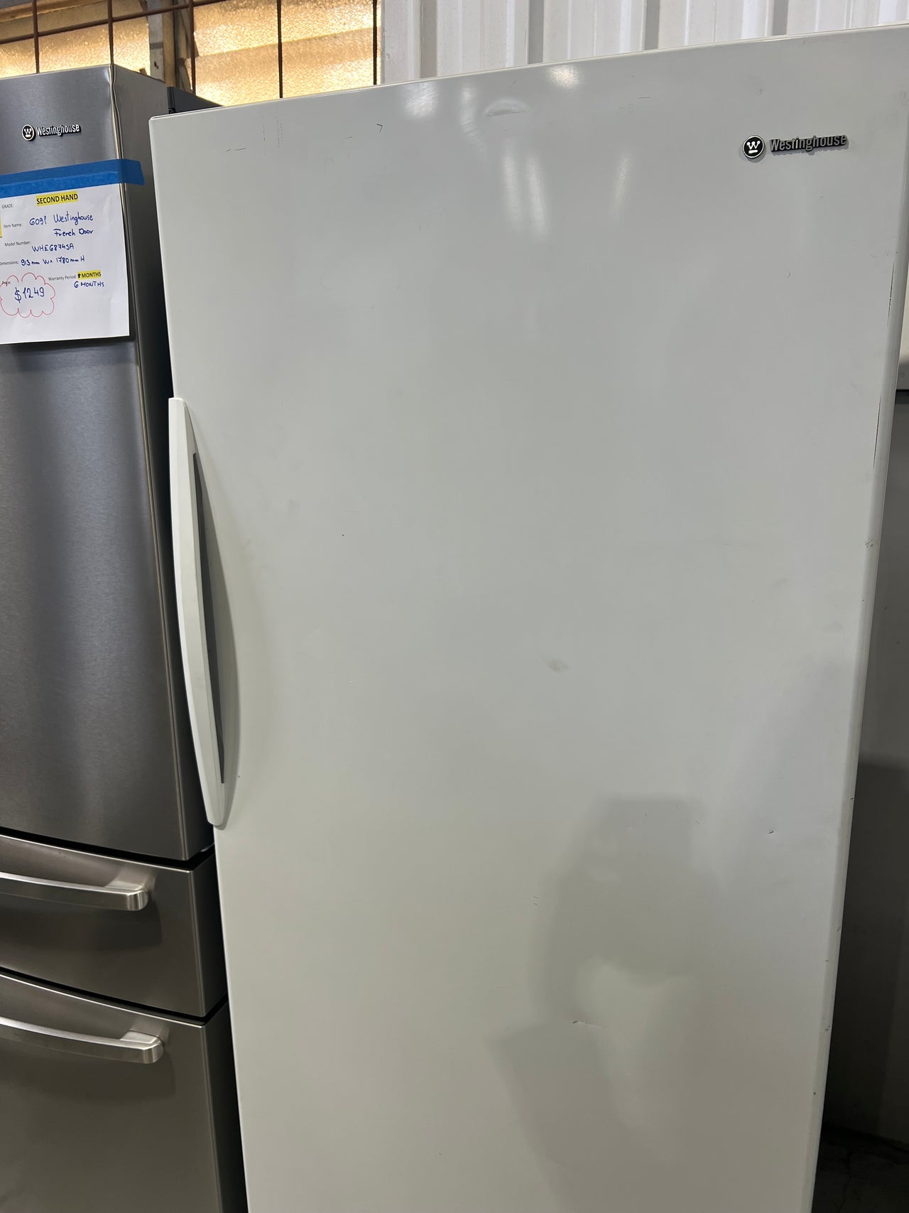 Second hand 360l Westinghouse vertical freezer WFM3600WB-R - Second Hand Appliances Geebung