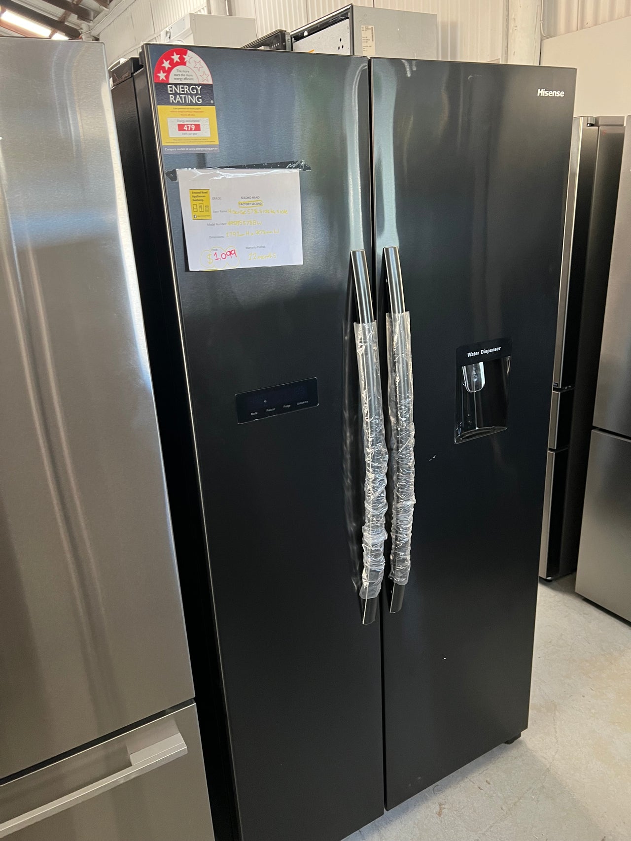 Hisense 578L Side by Side Refrigerator HRSBS578BW - Second Hand Appliances Geebung