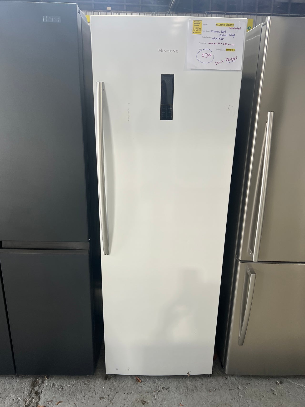 Factory second Hisense 328L Upright Fridge HRAF328 - Second Hand Appliances Geebung