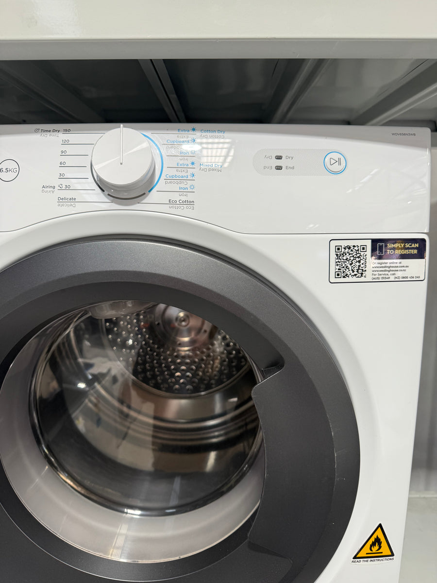 Second hand Westinghouse WDV656N3WB 6.5kg Vented Clothes Dryer - Second Hand Appliances Geebung