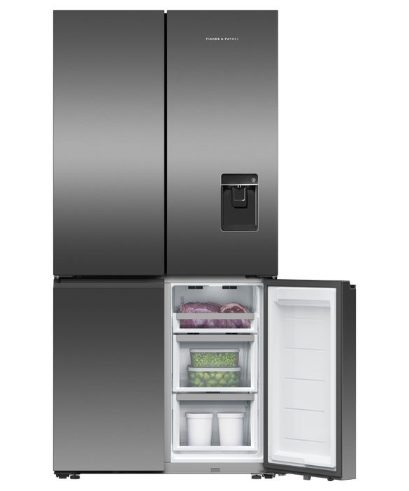 Buy Factory second Fisher & Paykel RF730QNUVB1 690 L Quad Door Refrigerator – Black Stainless Steel with Ice &Water |  | [product_variant] | Second Hand Appliances Geebung Brisbane