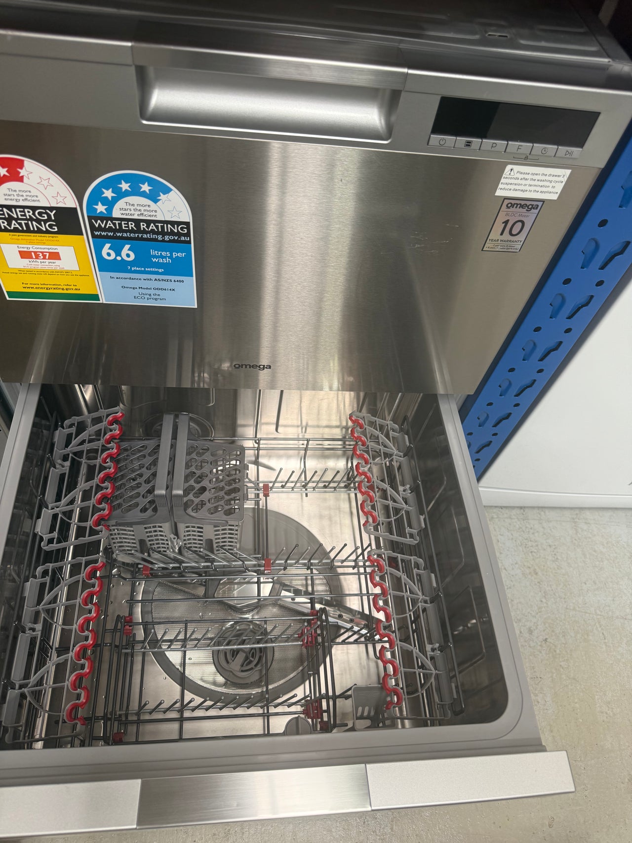 Transportation damaged Omega ODD614X 60 cm Double Drawer Dishwasher