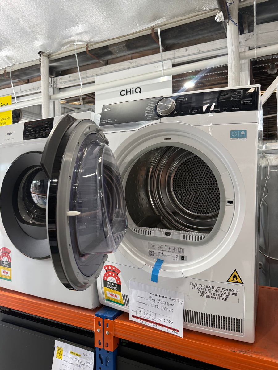 Laundry Package/Factory second AEG 10kg Front Load Washing Machine LF8516O8O + AEG 9kg Heat Pump Dryer T859M6OBC