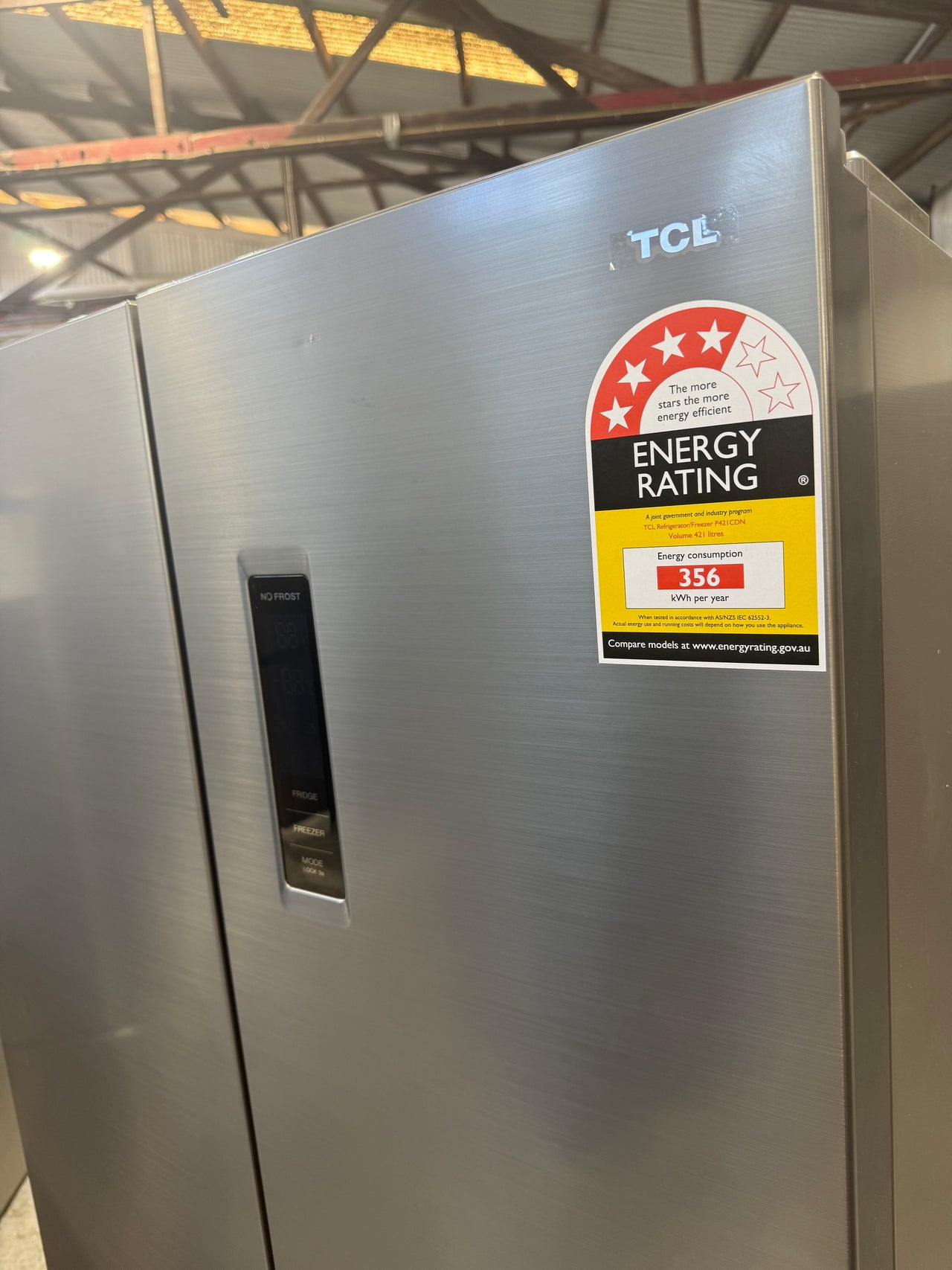 Factory second TCL P421CDN 421L French Door Fridge