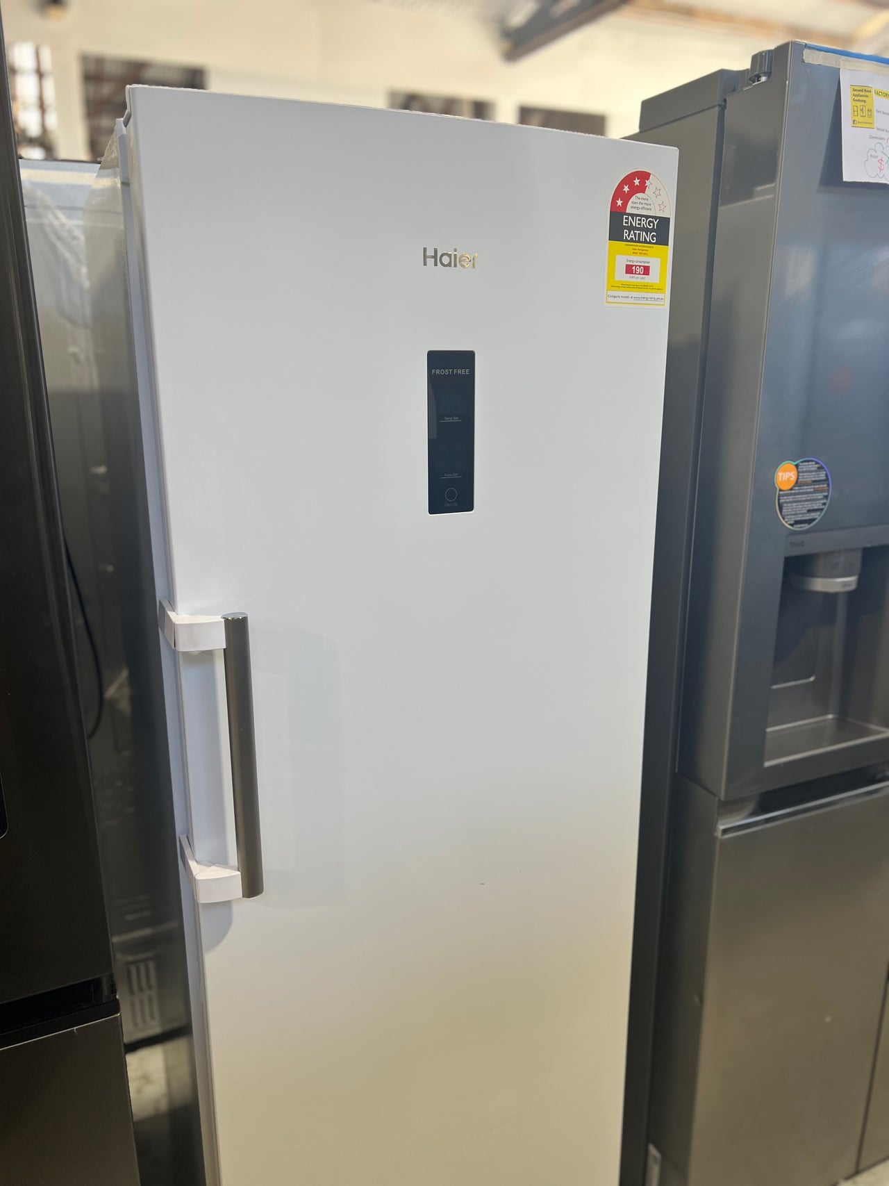 Factory second Haier 318L Upright All Fridge HRF328W2 - Second Hand Appliances Geebung